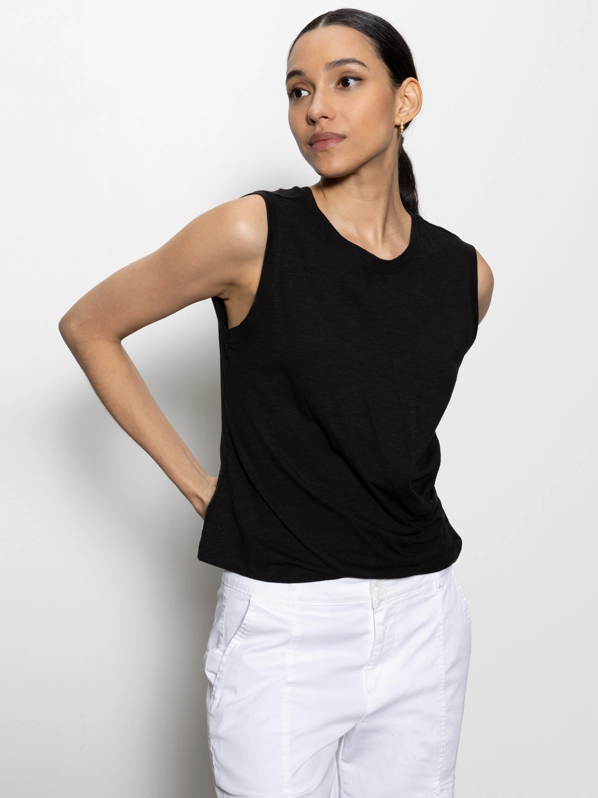 Draped Tank Black MoistureManagementSystem