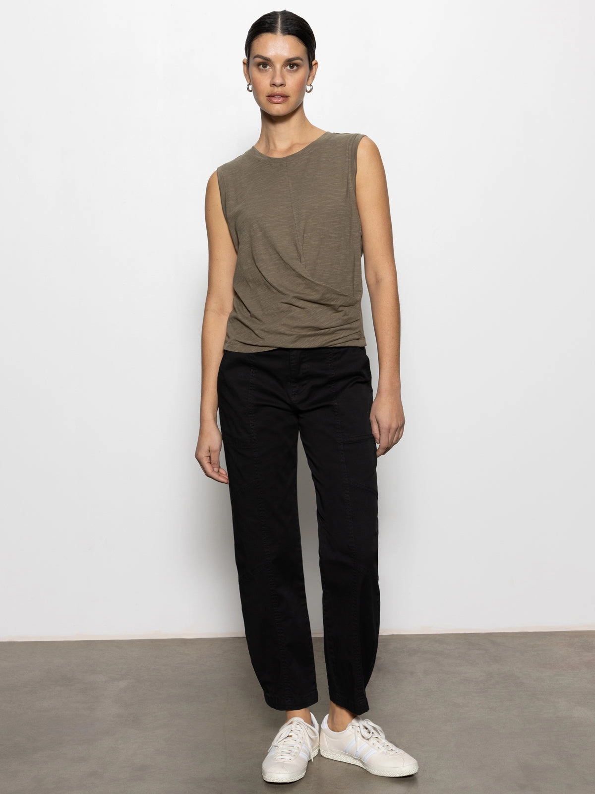 Draped Tank Burnt Olive EcoCertified Textile