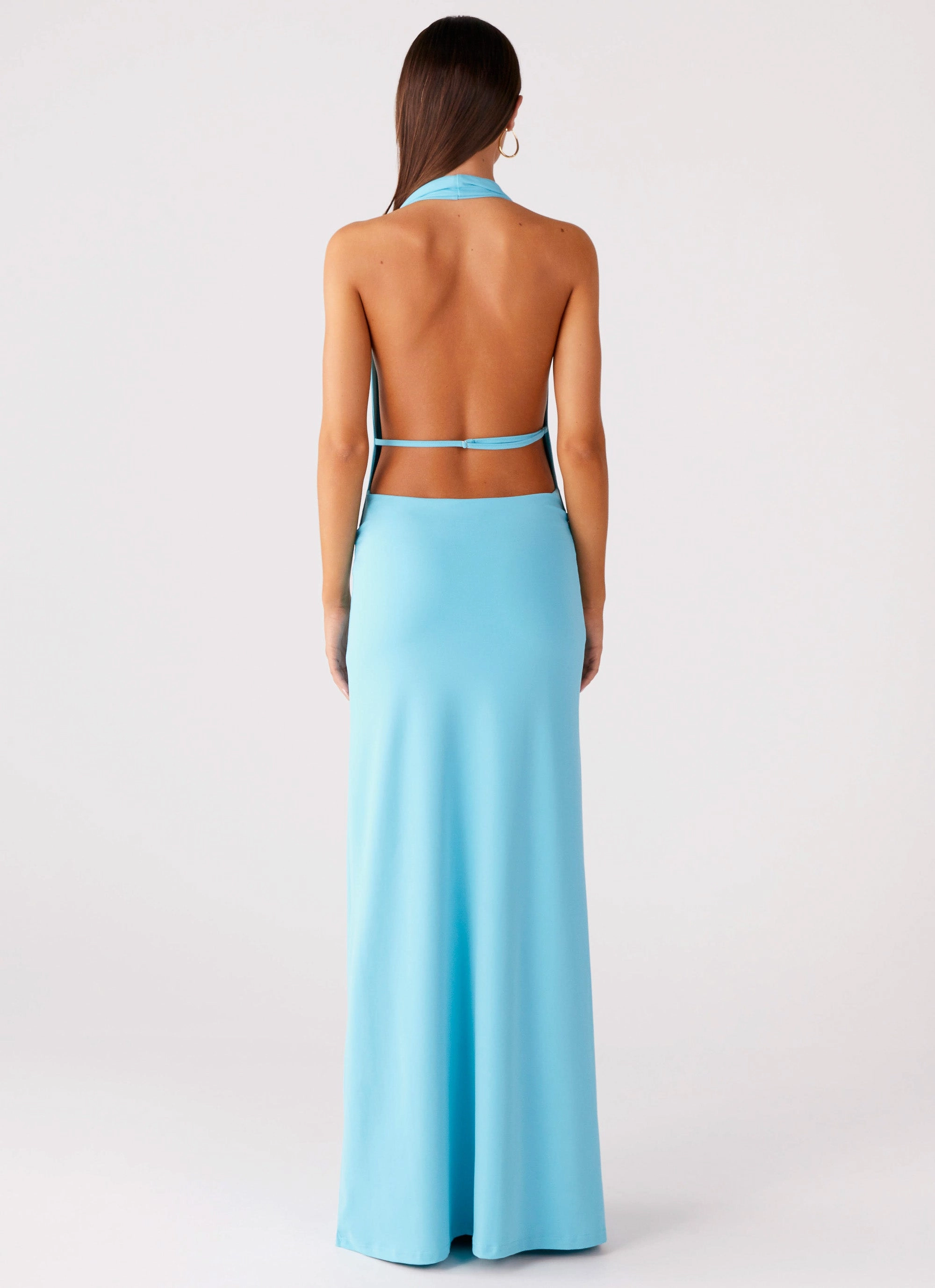 Deep Hue Driftwood Cowl Maxi Dress - Turquoise