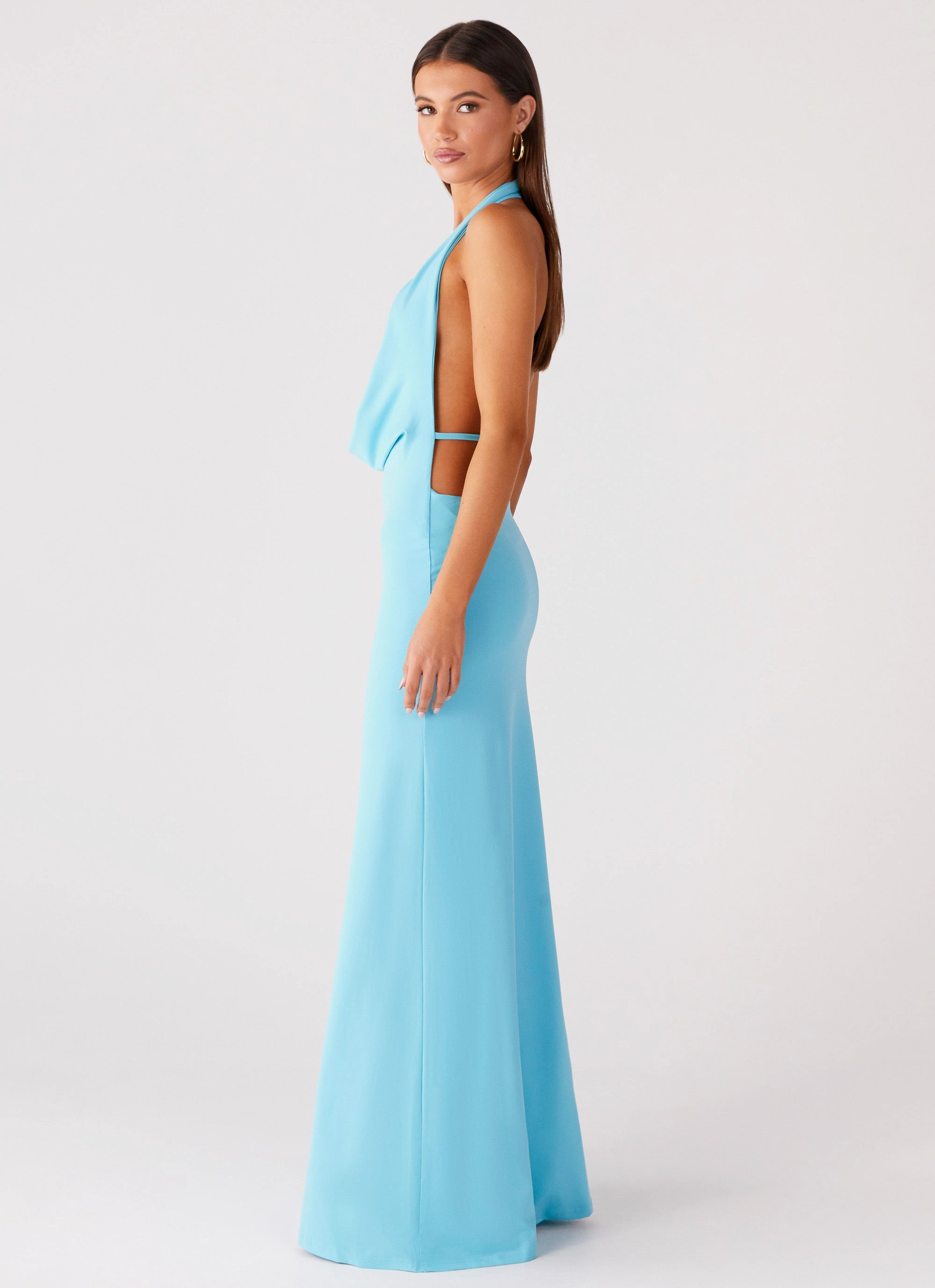 Driftwood Cowl Maxi Dress - Turquoise Urban Casual