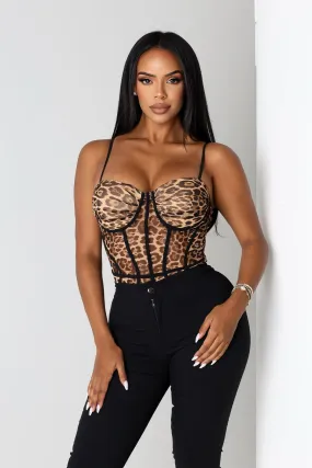 Non Chafe Armholes Lustline Leopard Bodysuit