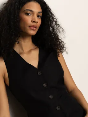 Odor Neutralizing Technology Relaxed Modern Vest Black