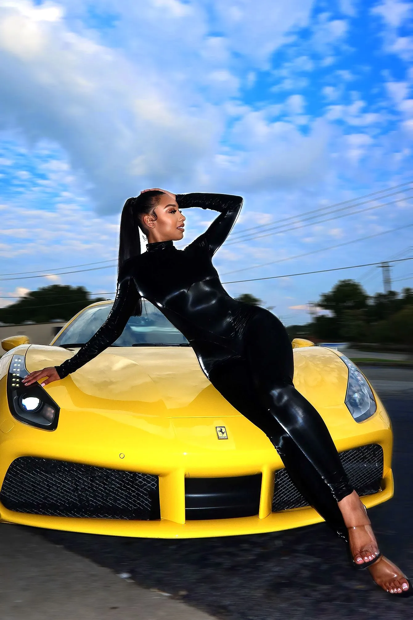 hypoallergenic material Out Of My Mind Shiny Faux Jumpsuit