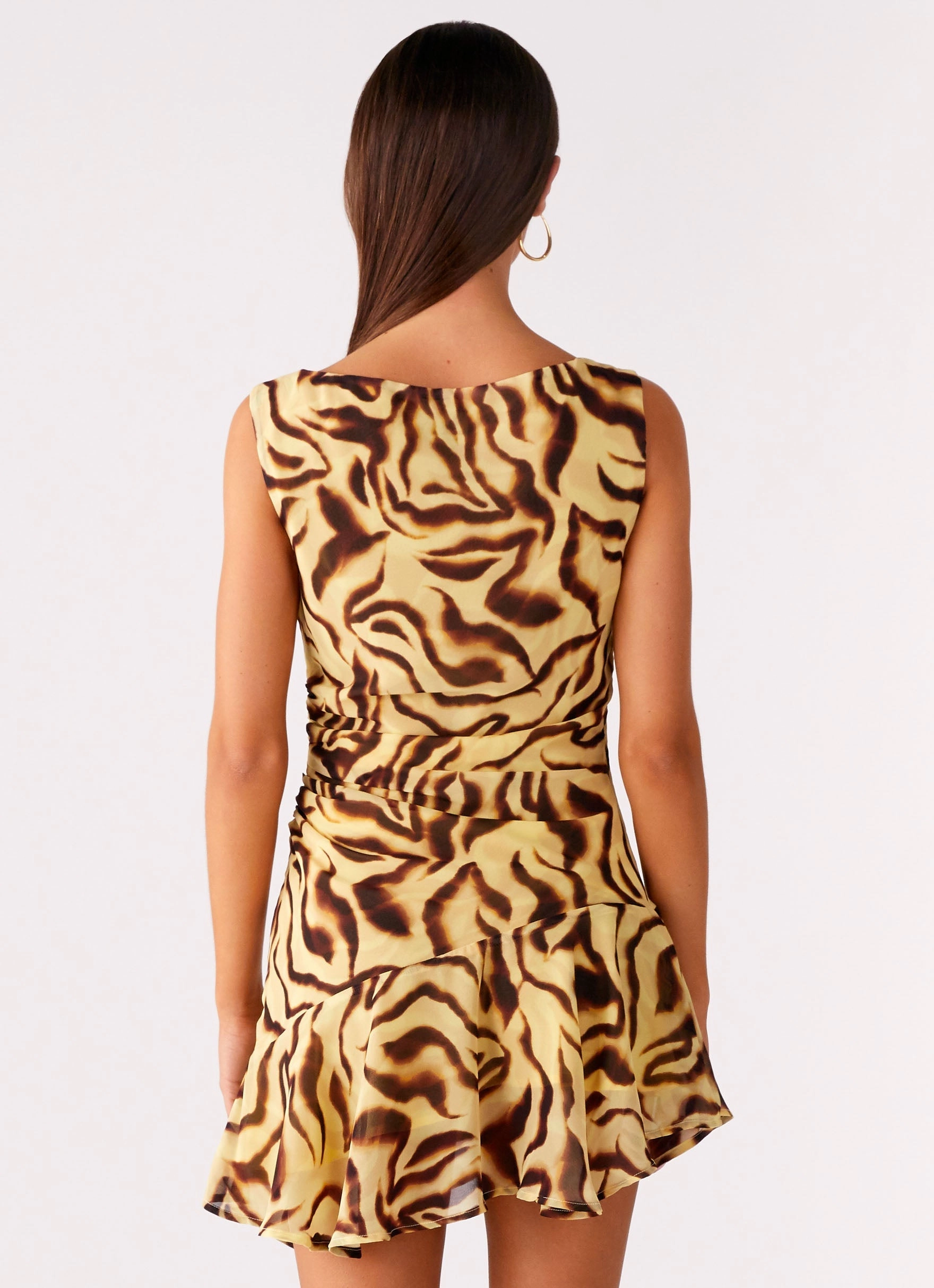 Spring Mood Maris Asymmetrical Mini Dress - Laguna Print
