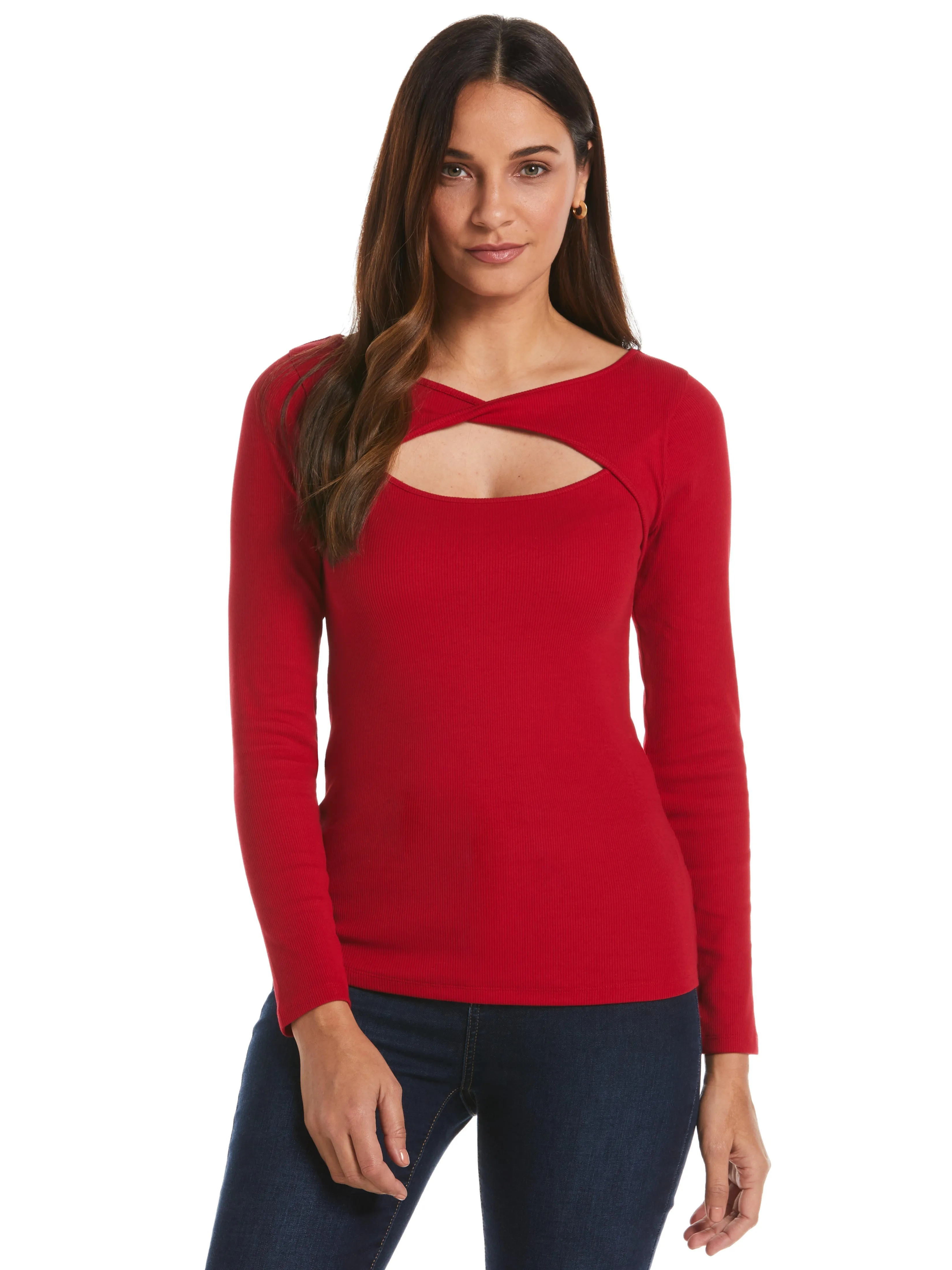 Comfy Cardigan QuickDry Technology Rib Knit Cutout Top