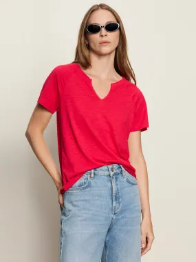 Notch Neck Tee Radiant DoubleLayered Neckline