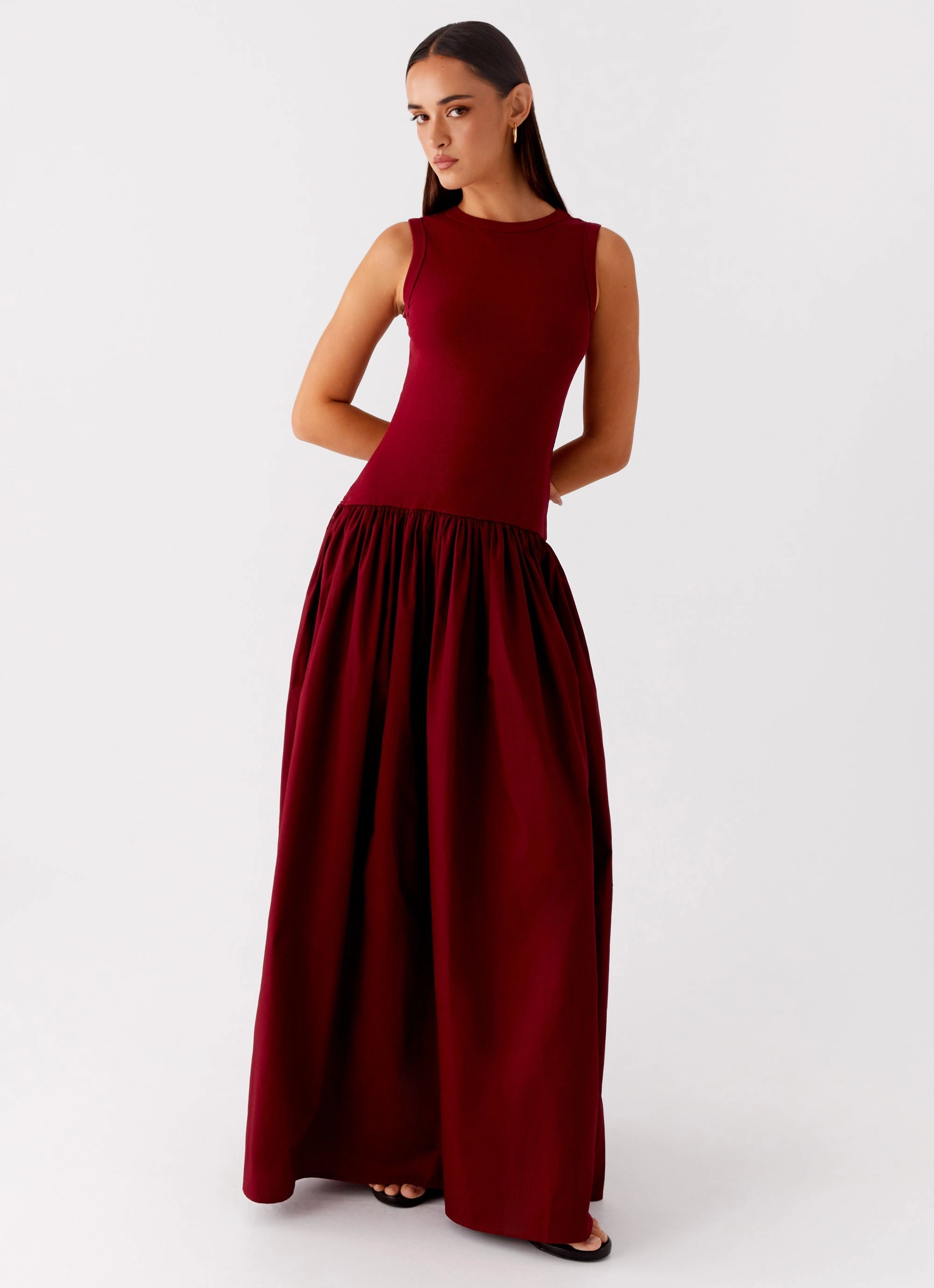 Calm Mood All Season Style Shivani Maxi Dress - Maroon
