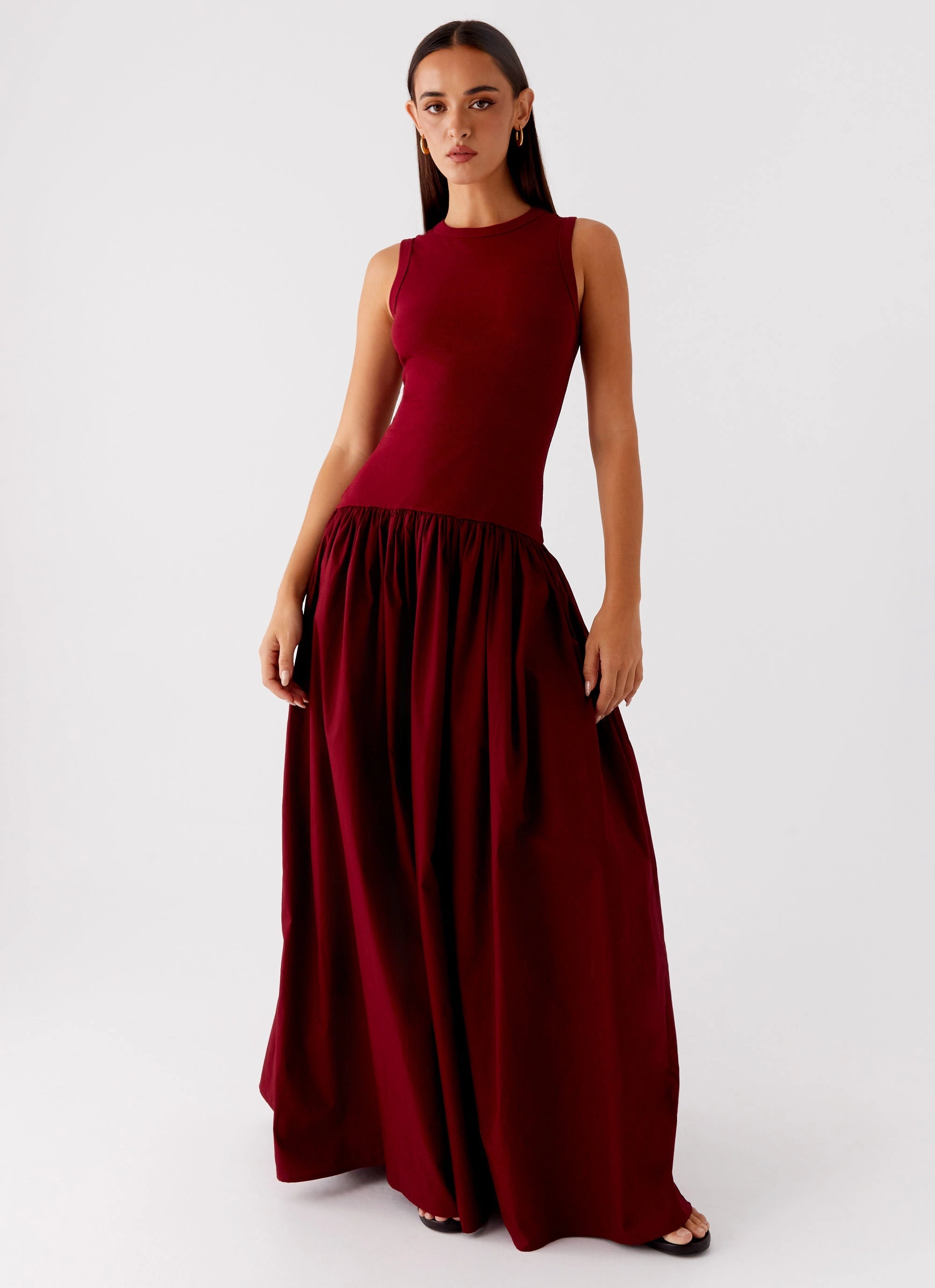 Delicate Finish Shivani Maxi Dress - Maroon