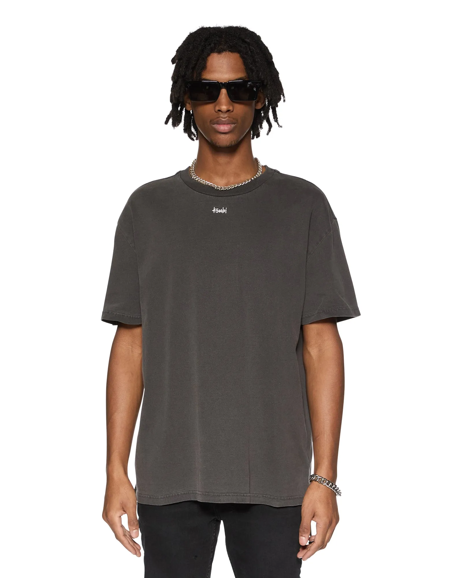 Reinforced Hemline EAGLE BIGGIE SS TEE FADED BLACK Breathable wear