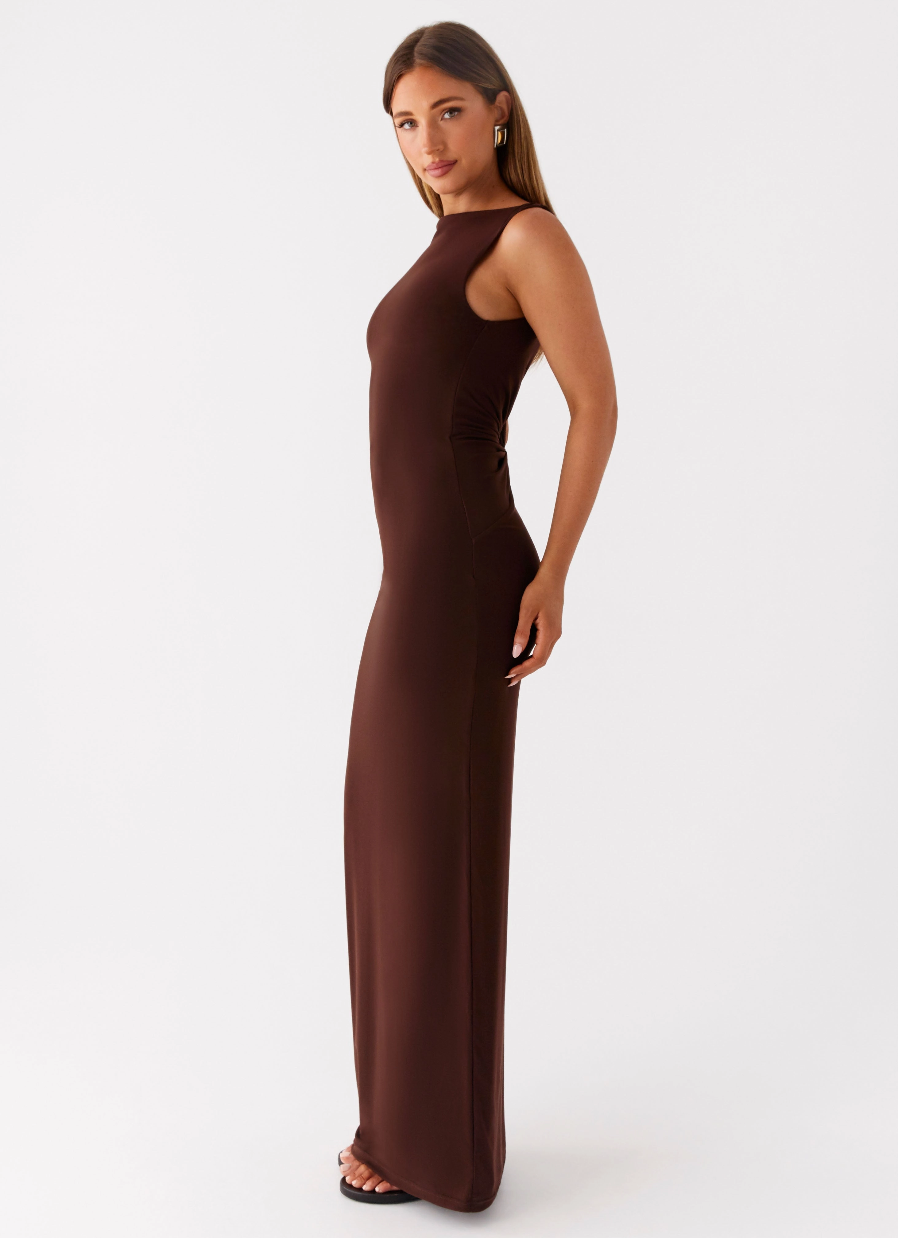 Contemporary Style Earthbound Muse Maxi Dress - Chocolate