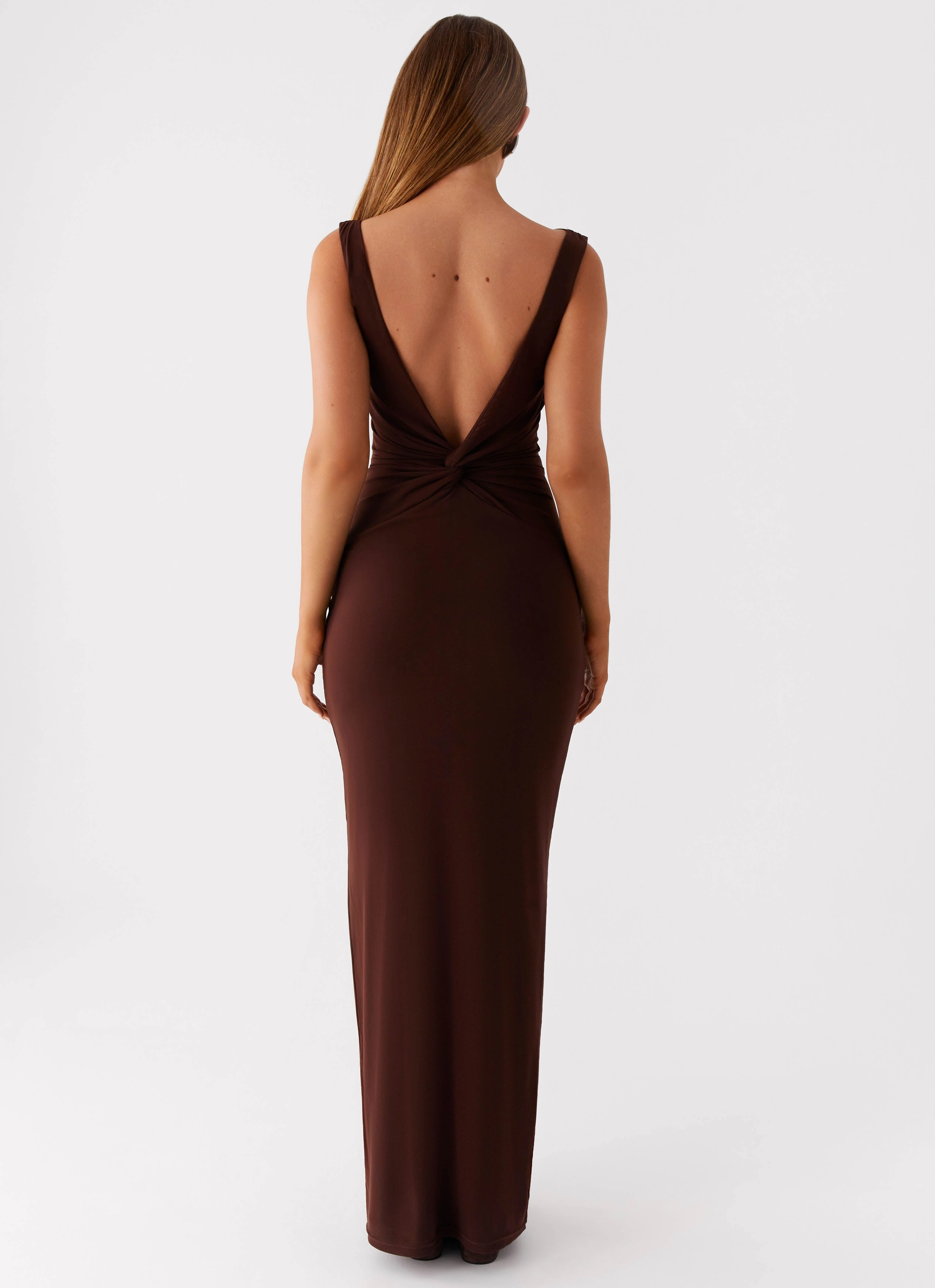 Earthbound Muse Maxi Dress - Chocolate Soft Tone Minimal Mood