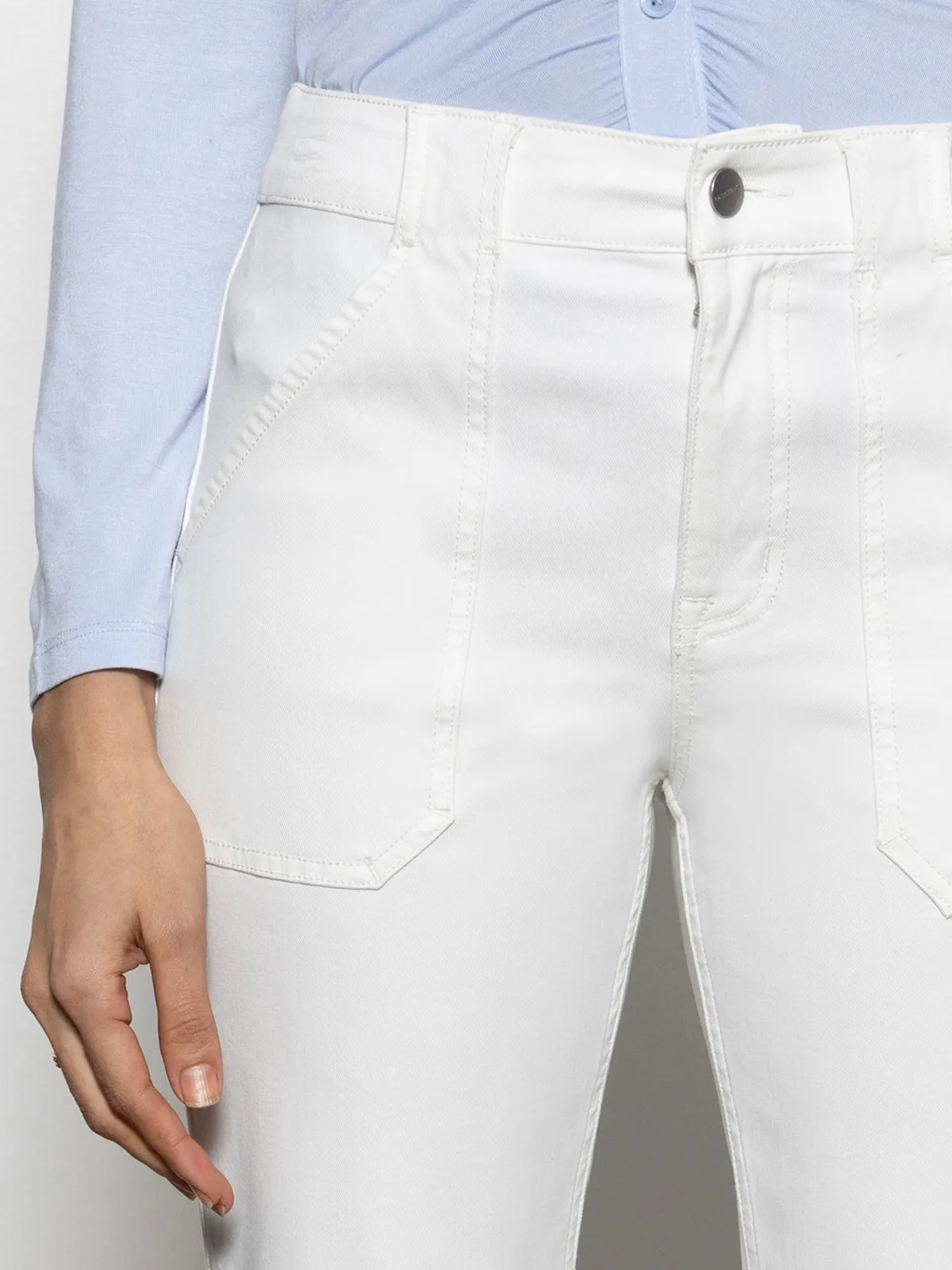 Sculpted Hayden Straight Crop Standard Rise Pant Brilliant White PermeableCloth Everyday Layer