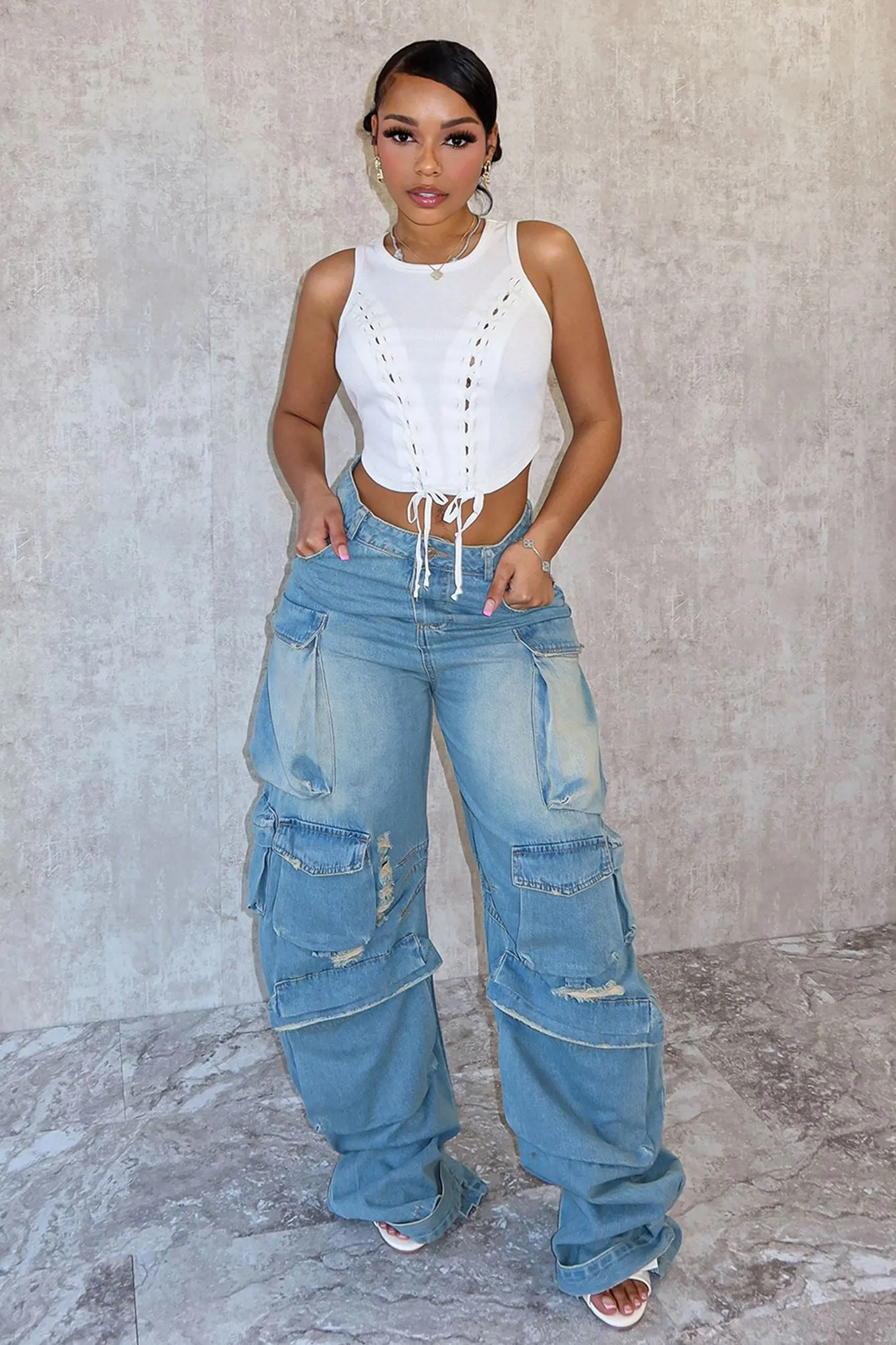 TaglessLabel Bring Me Cargo Baggy Jeans