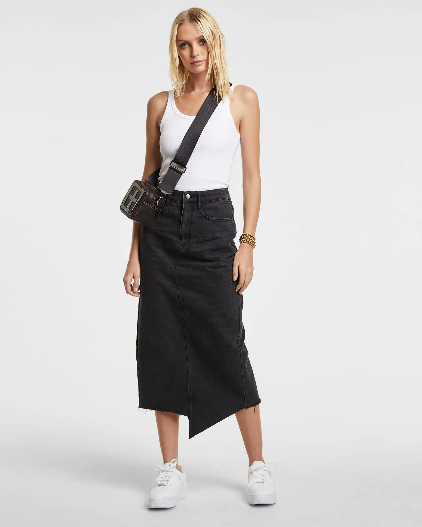 JAGGED SKIRT DOWNTOWN BLACK Hidden Zipper