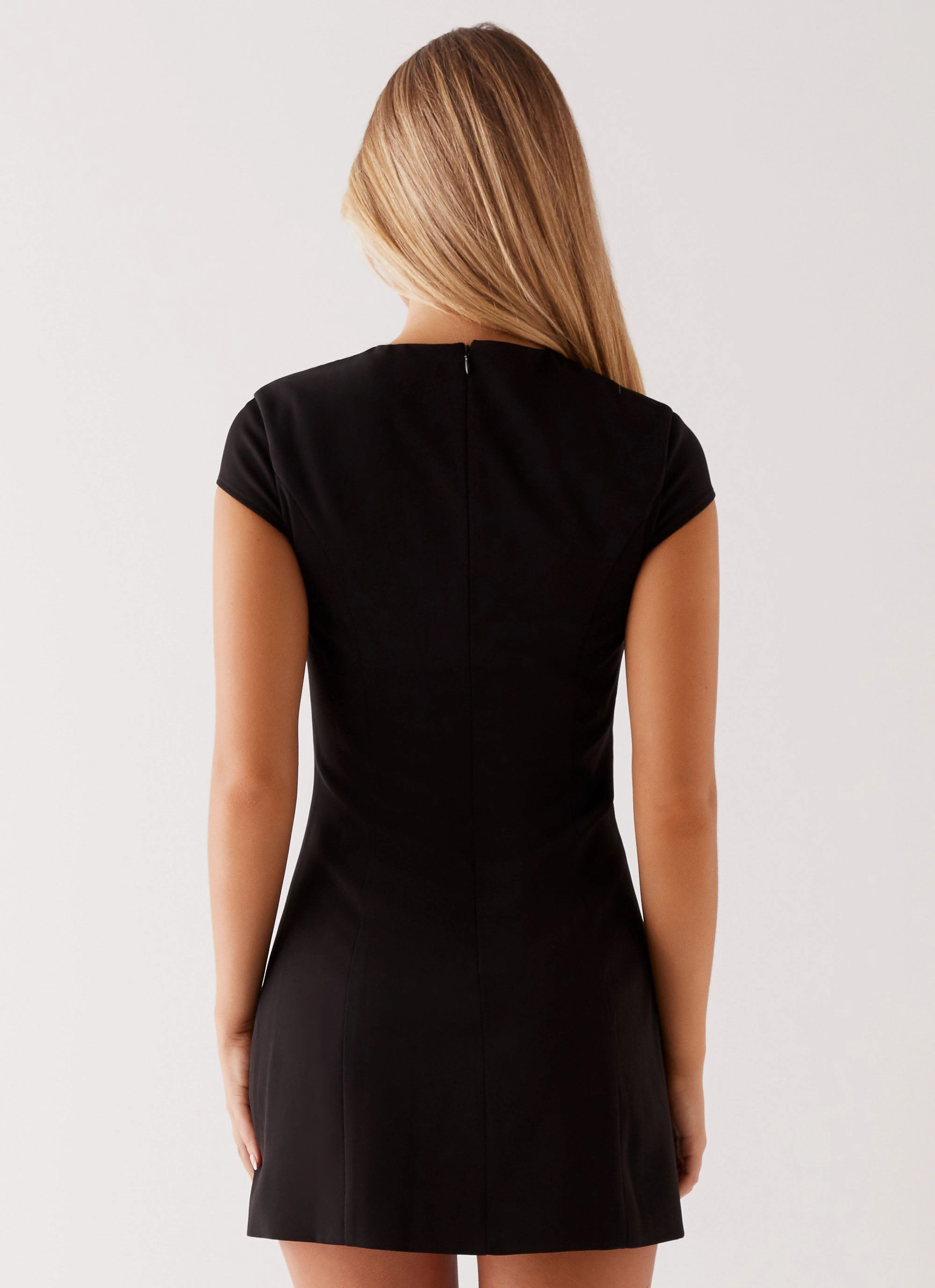 Tia Mini Dress - Black Tailored Cut