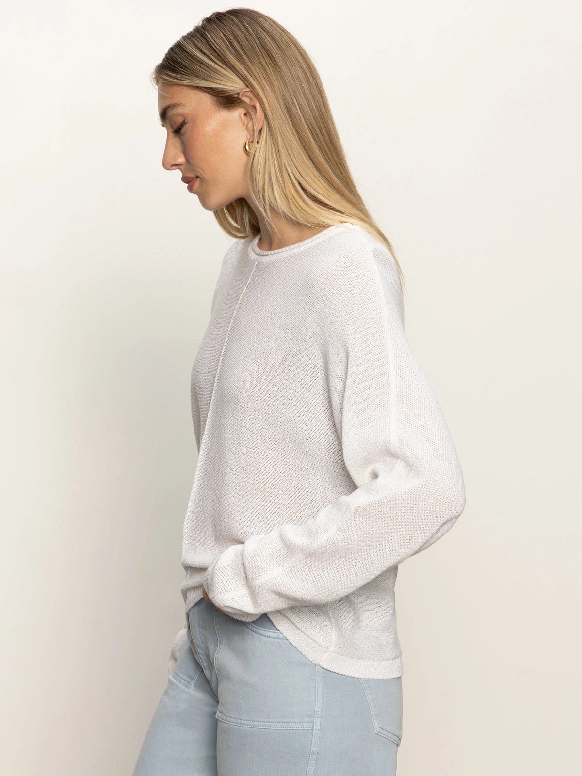 ZipClosure Easy Knitwear Top White