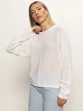 Easy Knitwear Top White All Purpose Casual Cut ShockAbsorbing