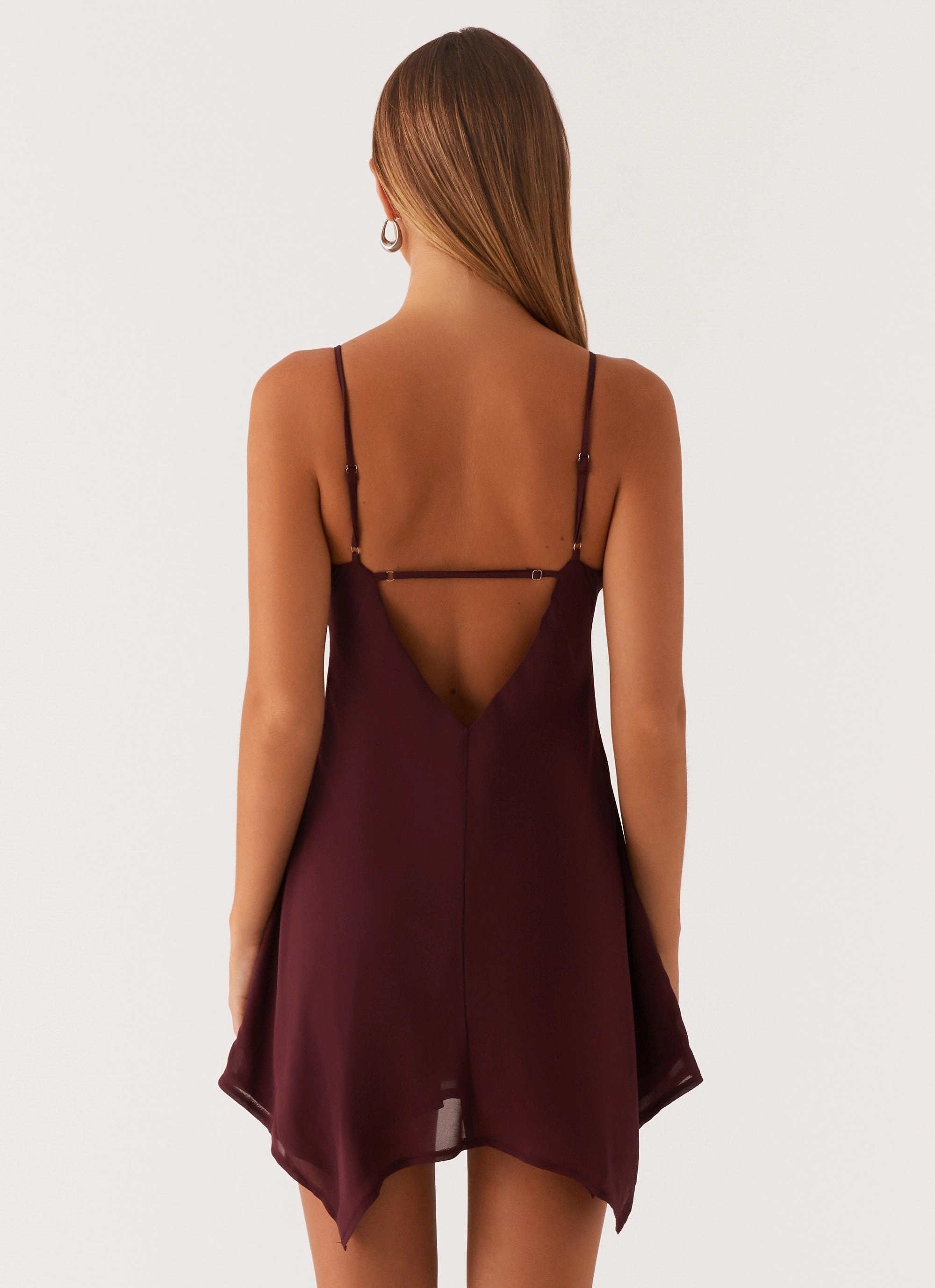 Pure Vibes Light Comfort Briella Chiffon Mini Dress - Mulberry