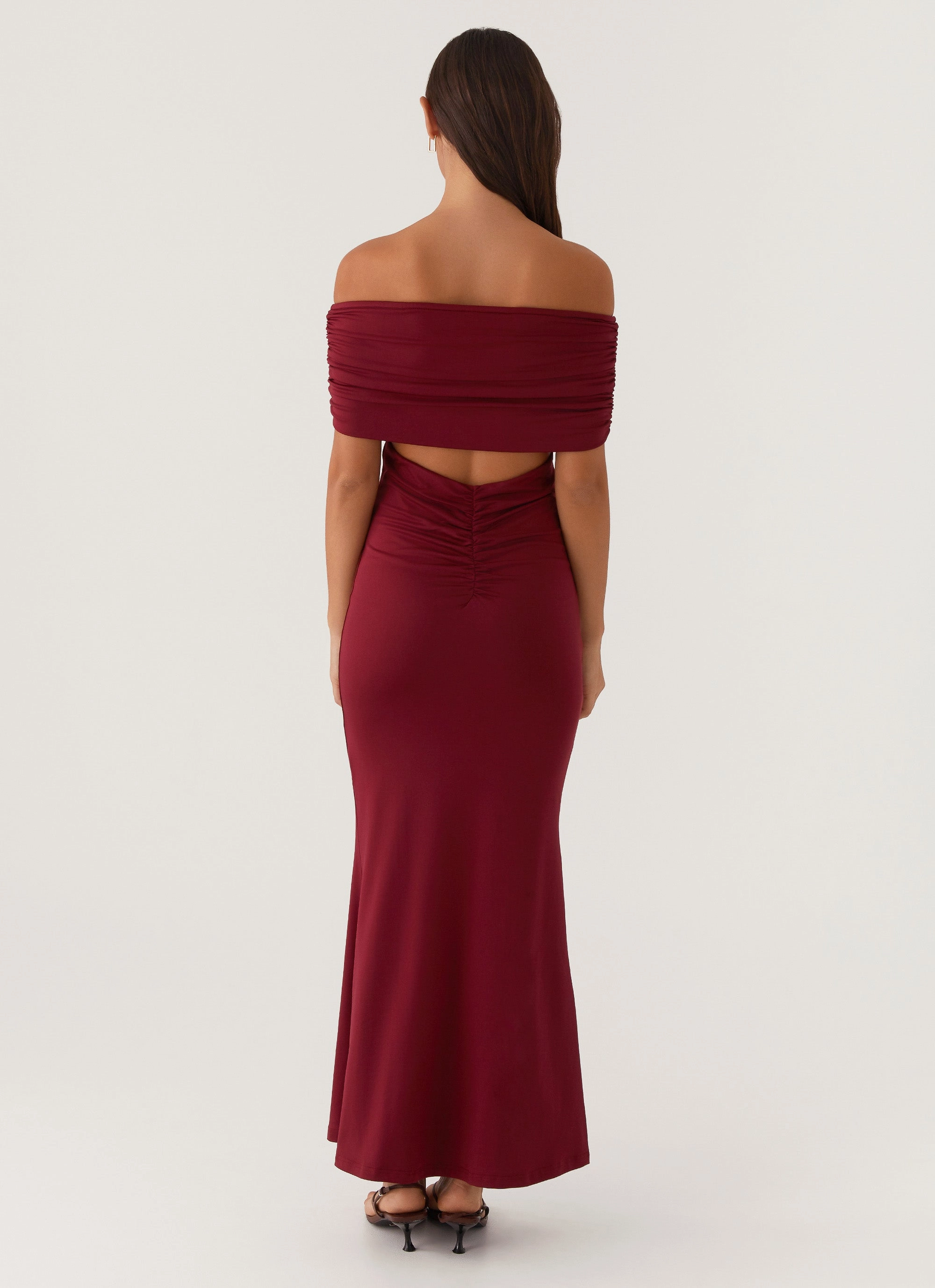 Maude Maxi Dress - Maroon Wrap-Style Stay Cool
