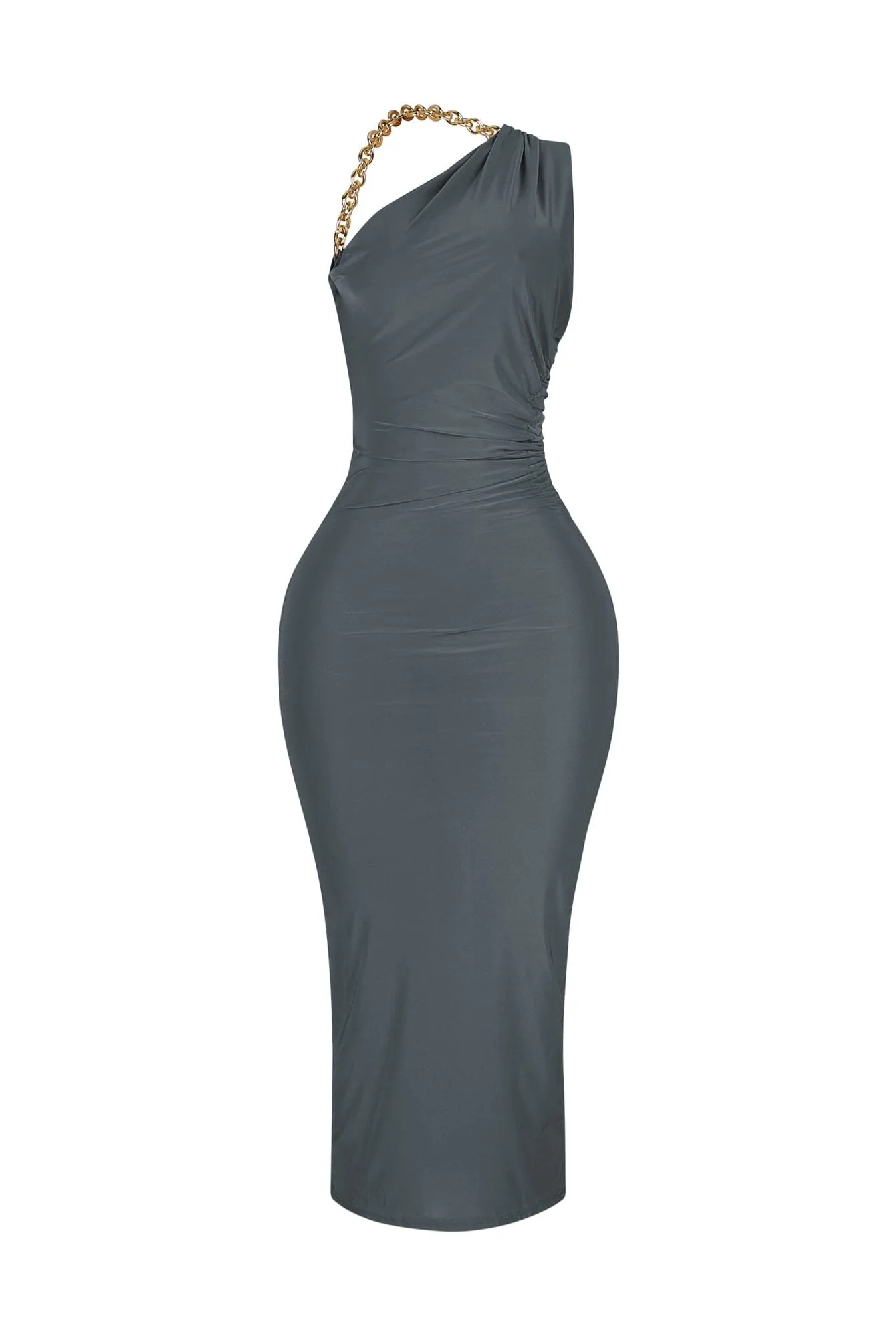 Ece Chain Strap Midi Dress Shine Finish Comfy and Relaxed