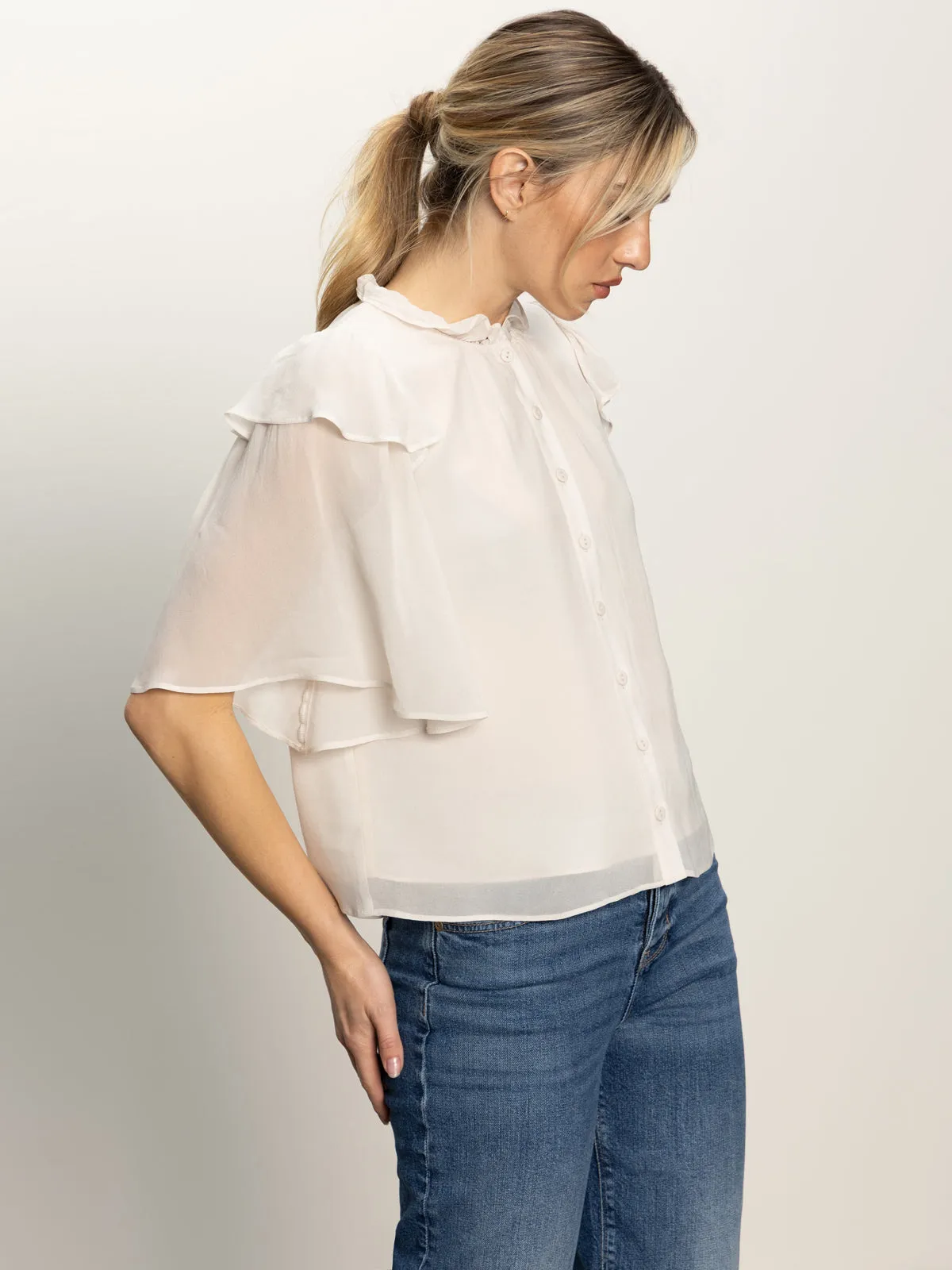 Deja Vu Blouse Light Oat UltraSoftInterior Comfy Style