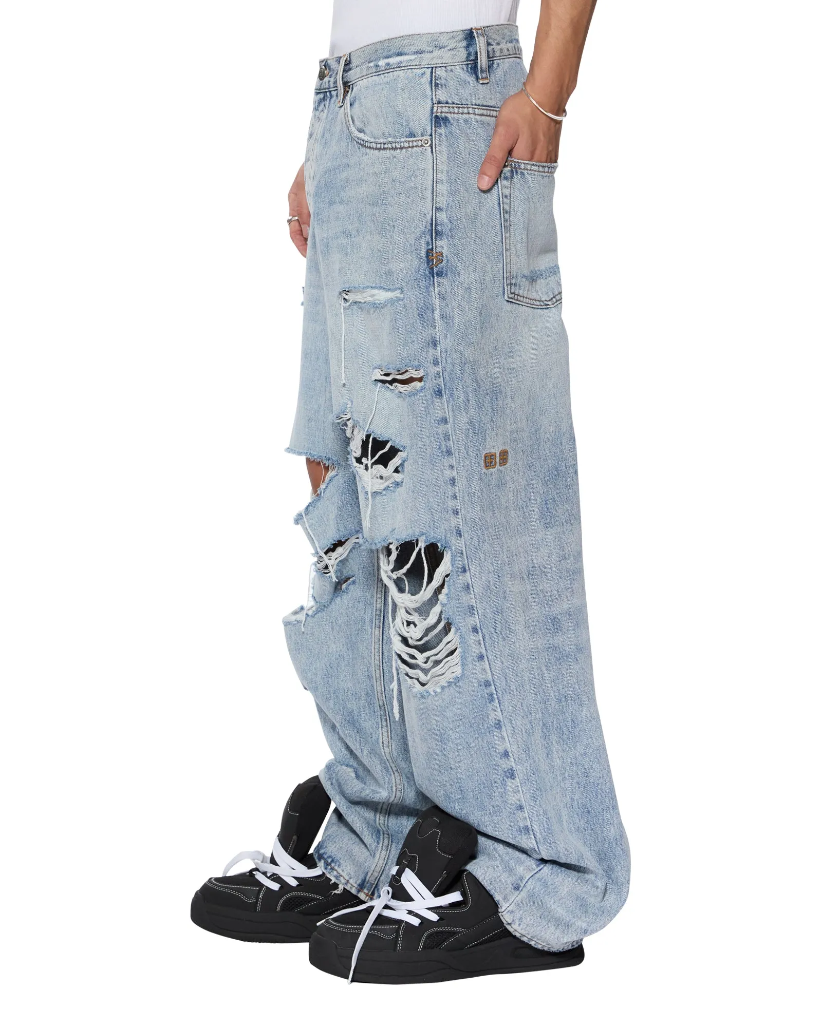 Street Essential Relaxed Style Bold MAXX BUNKER BLUE TRASHED