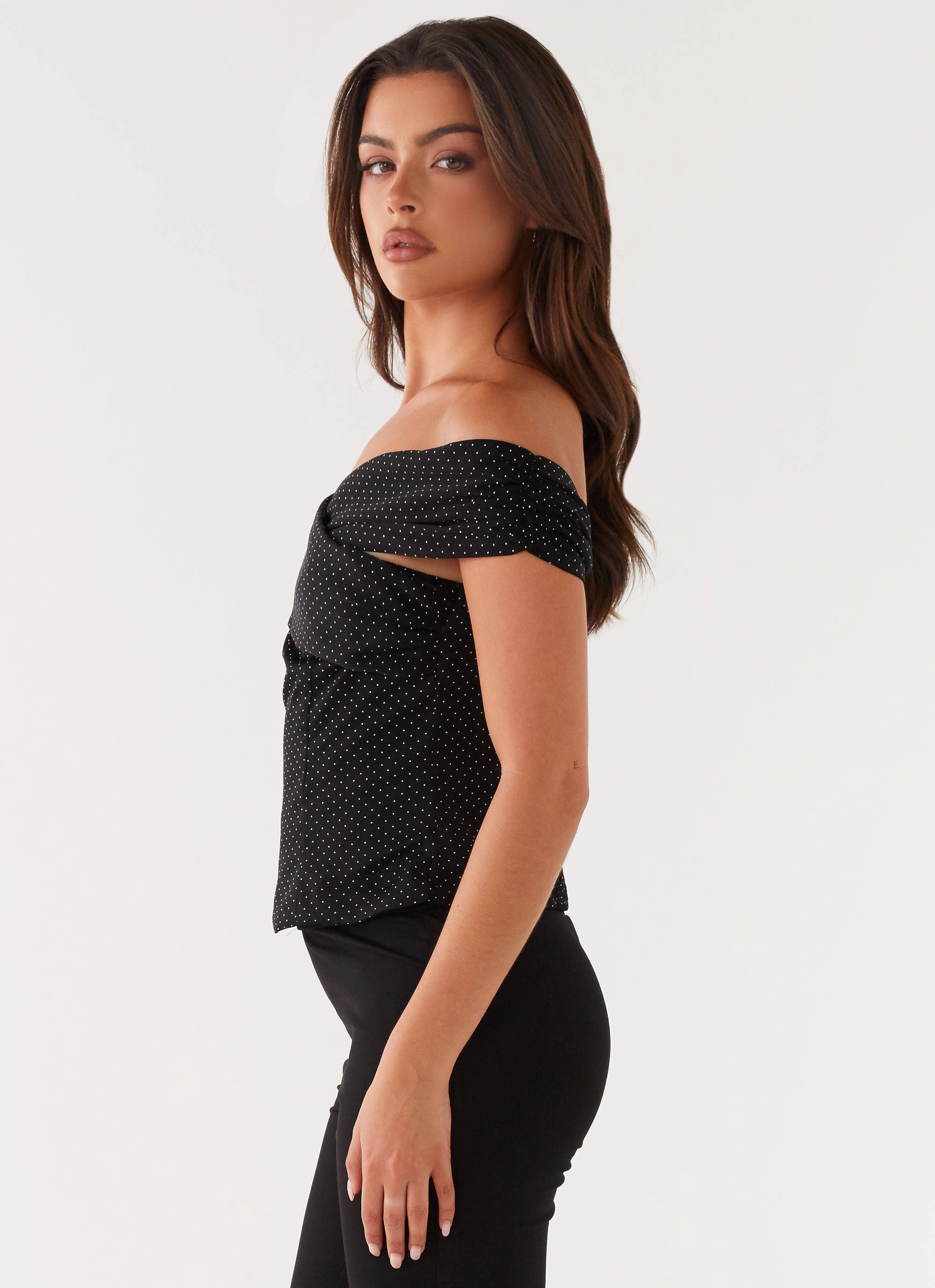 Tamera Top - Black Polka Dot CarbonNeutral Production LayeredCuff