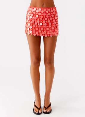 Fashionable Comfort Movie Star Mini Skirt - Mandarin Red
