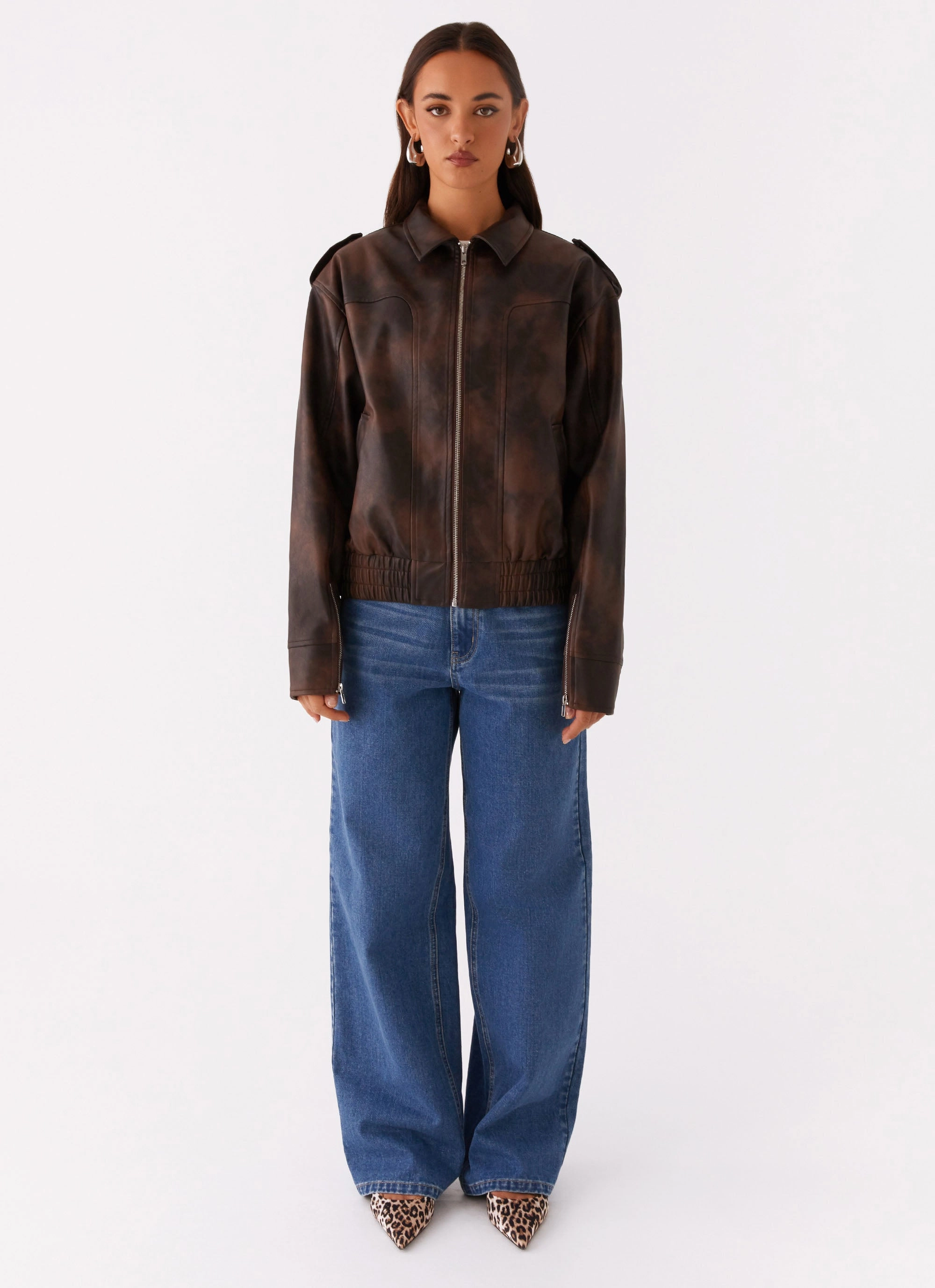 Chicago Bomber Jacket - Chocolate Cozy Outerwear Temperature Adaptive Fabric