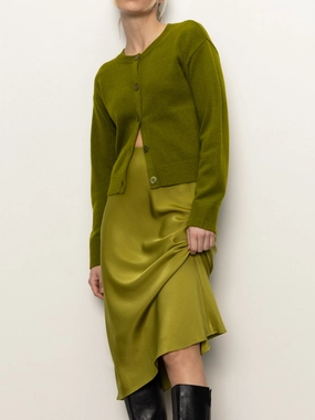 Everyday Midi Skirt Martini Olive Distressed Texture