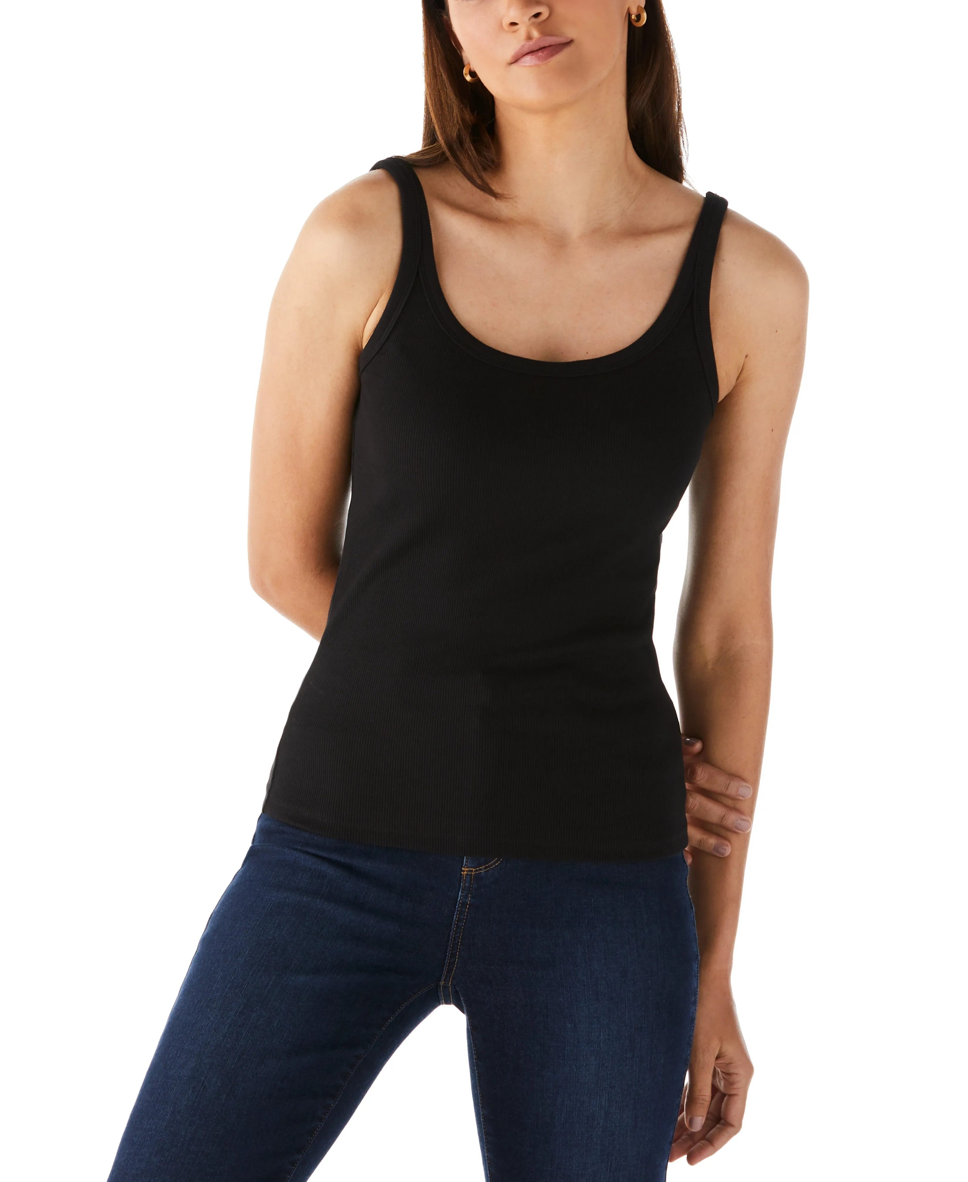 Ribbed Tank Top Layered Hem Detailing