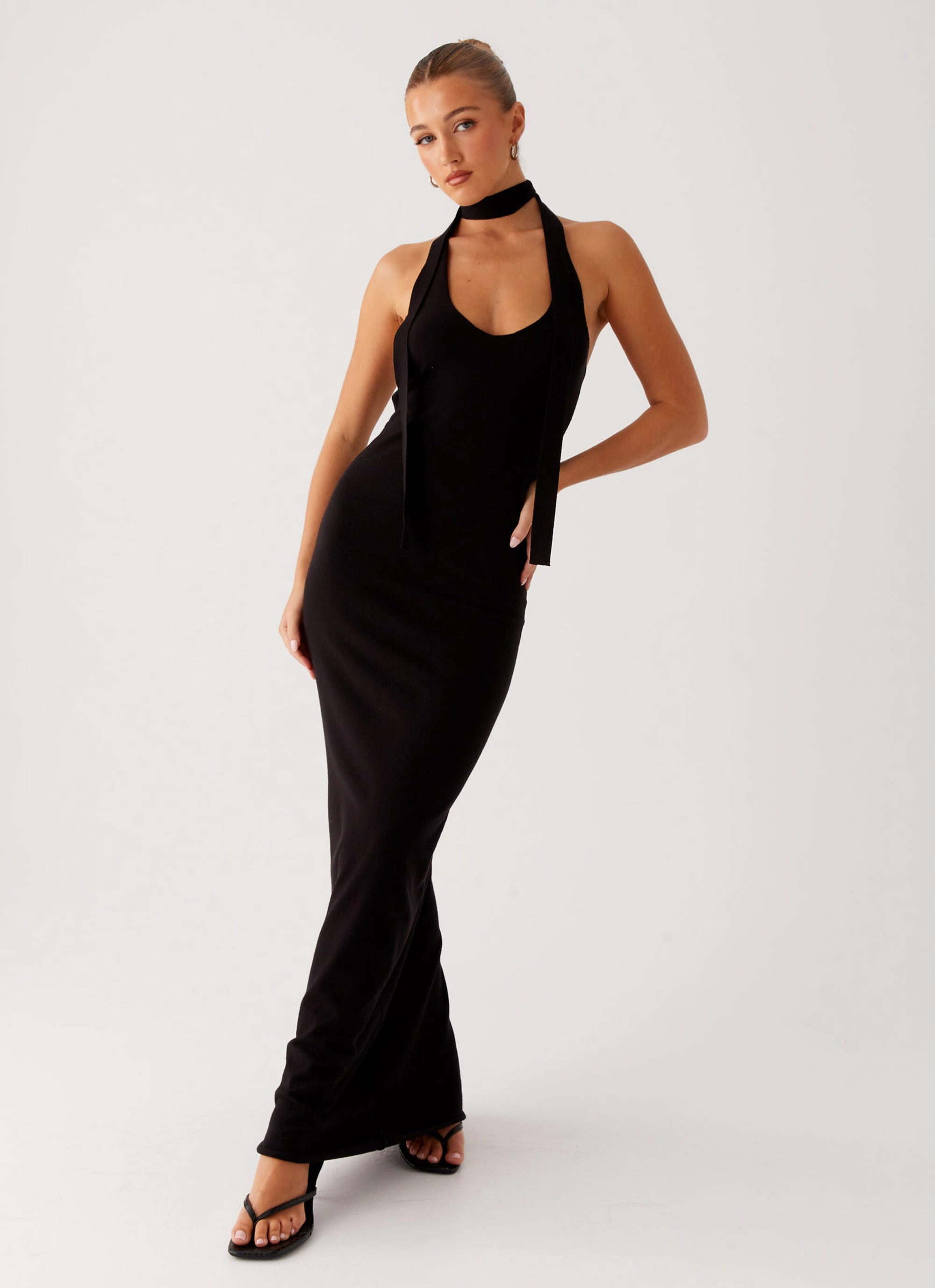 Gentle Glow Eddie Knit Maxi Dress - Black