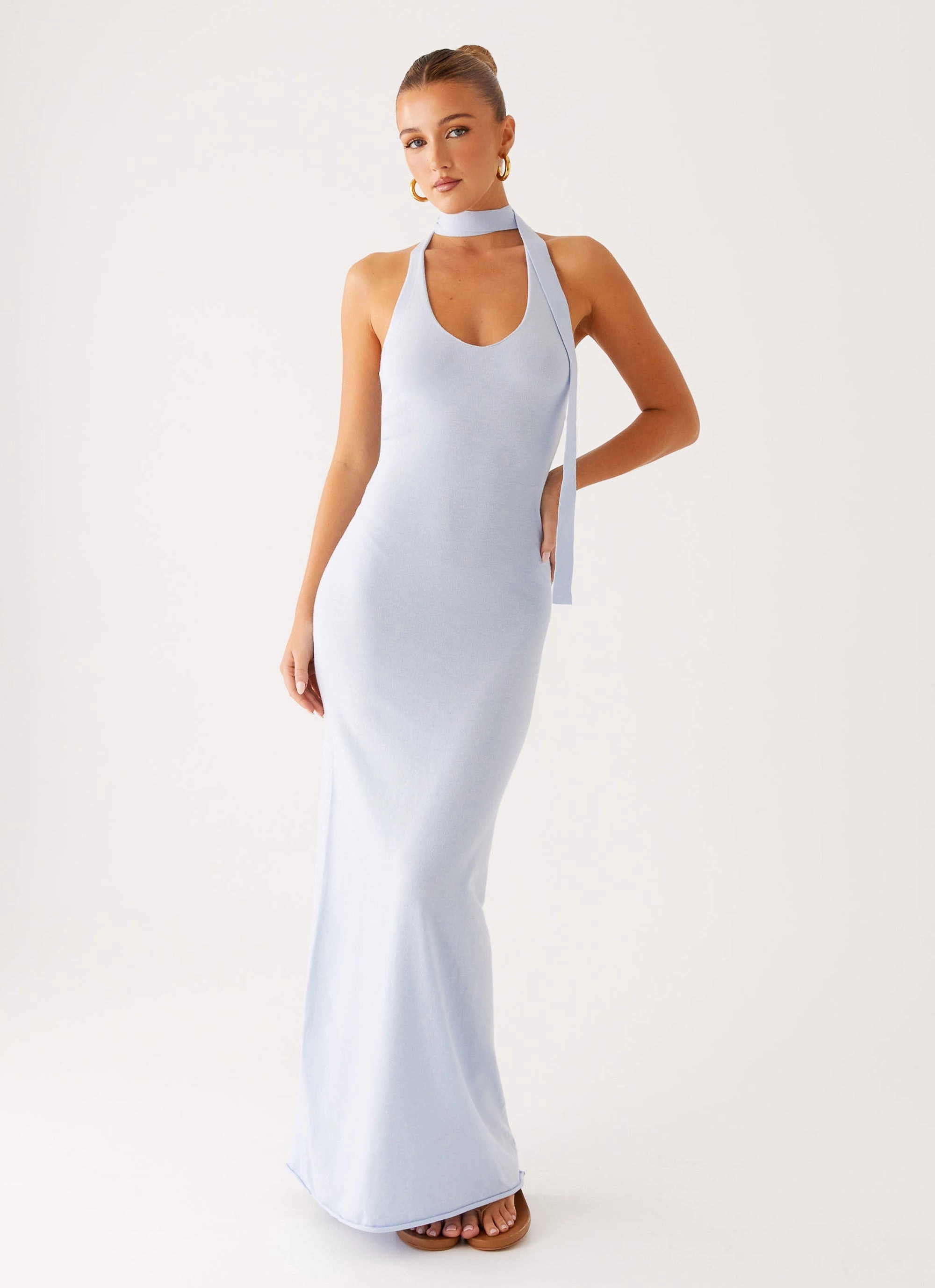 Subtle Flow Eddie Knit Maxi Dress - Blue