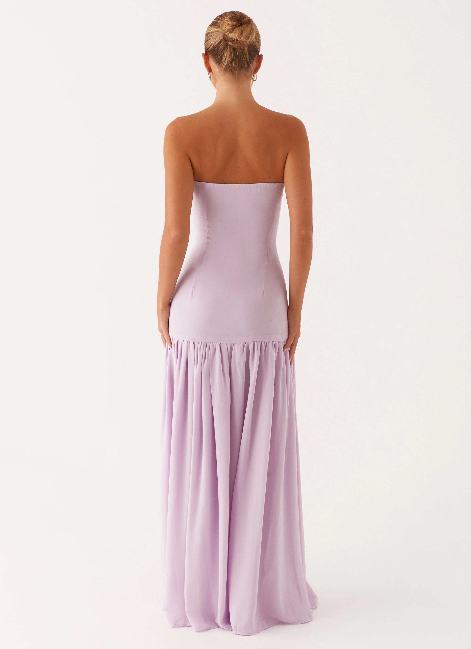 Stylish Choice Slit Detail Eden Strapless Maxi Dress - Lilac