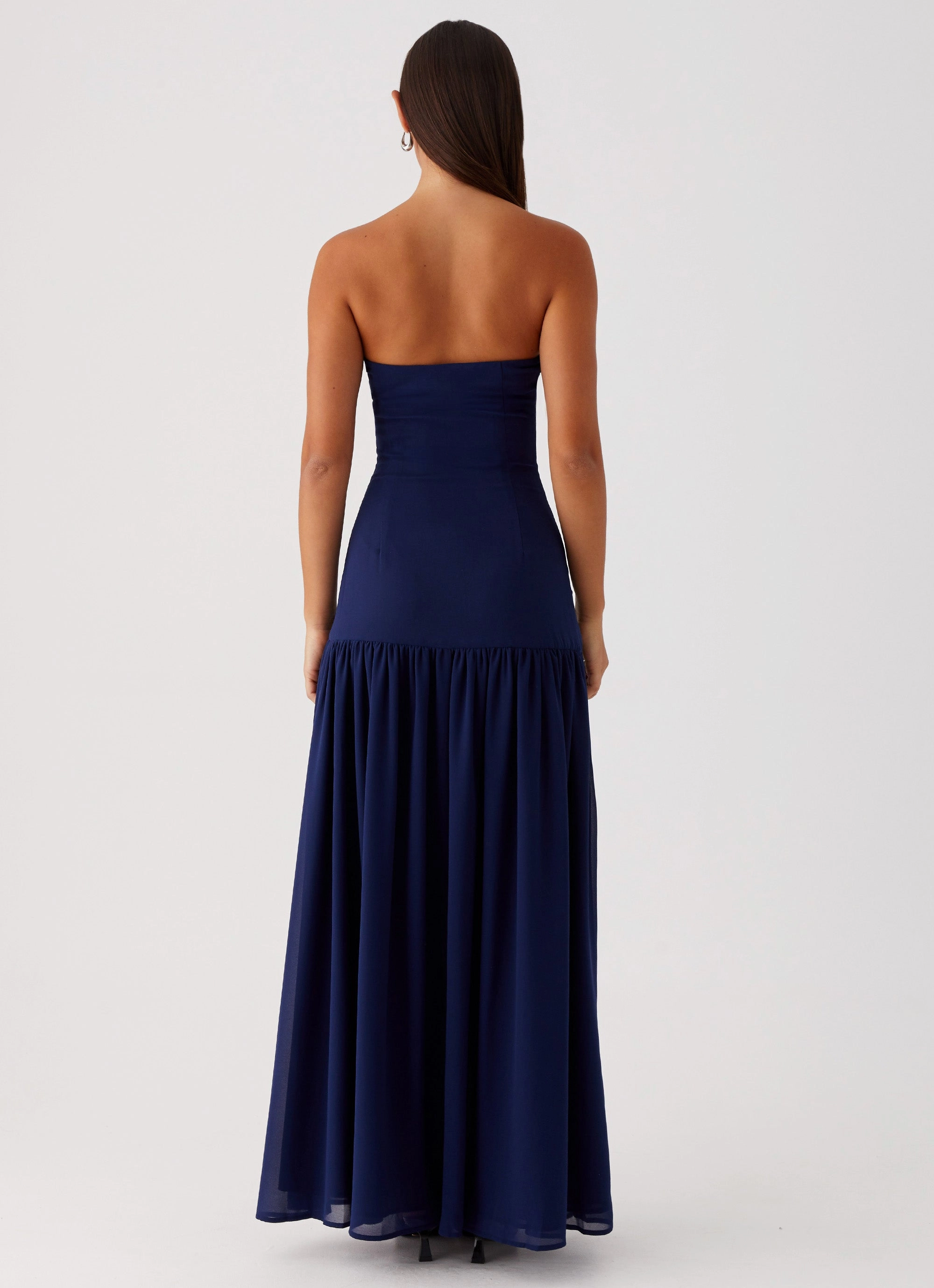 Inner Feel DoubleLayeredMaterial Eden Strapless Maxi Dress - Navy