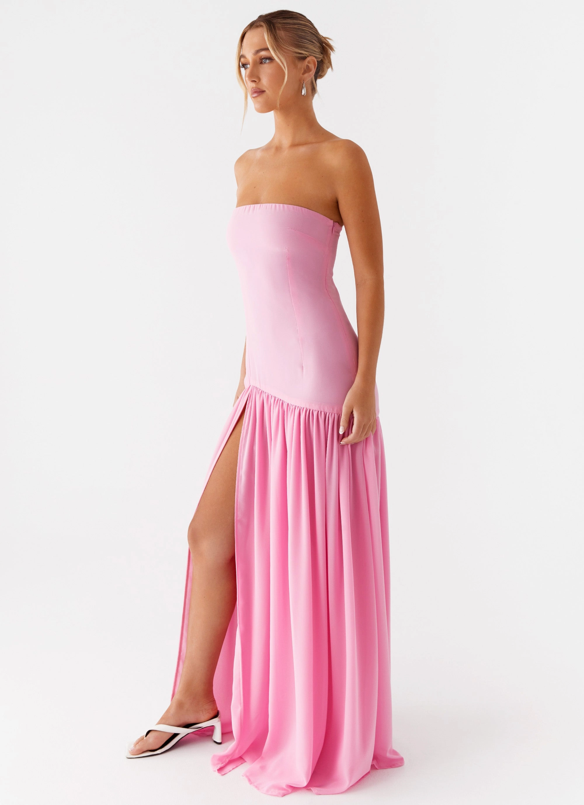 Eden Strapless Maxi Dress - Pink Mood Booster