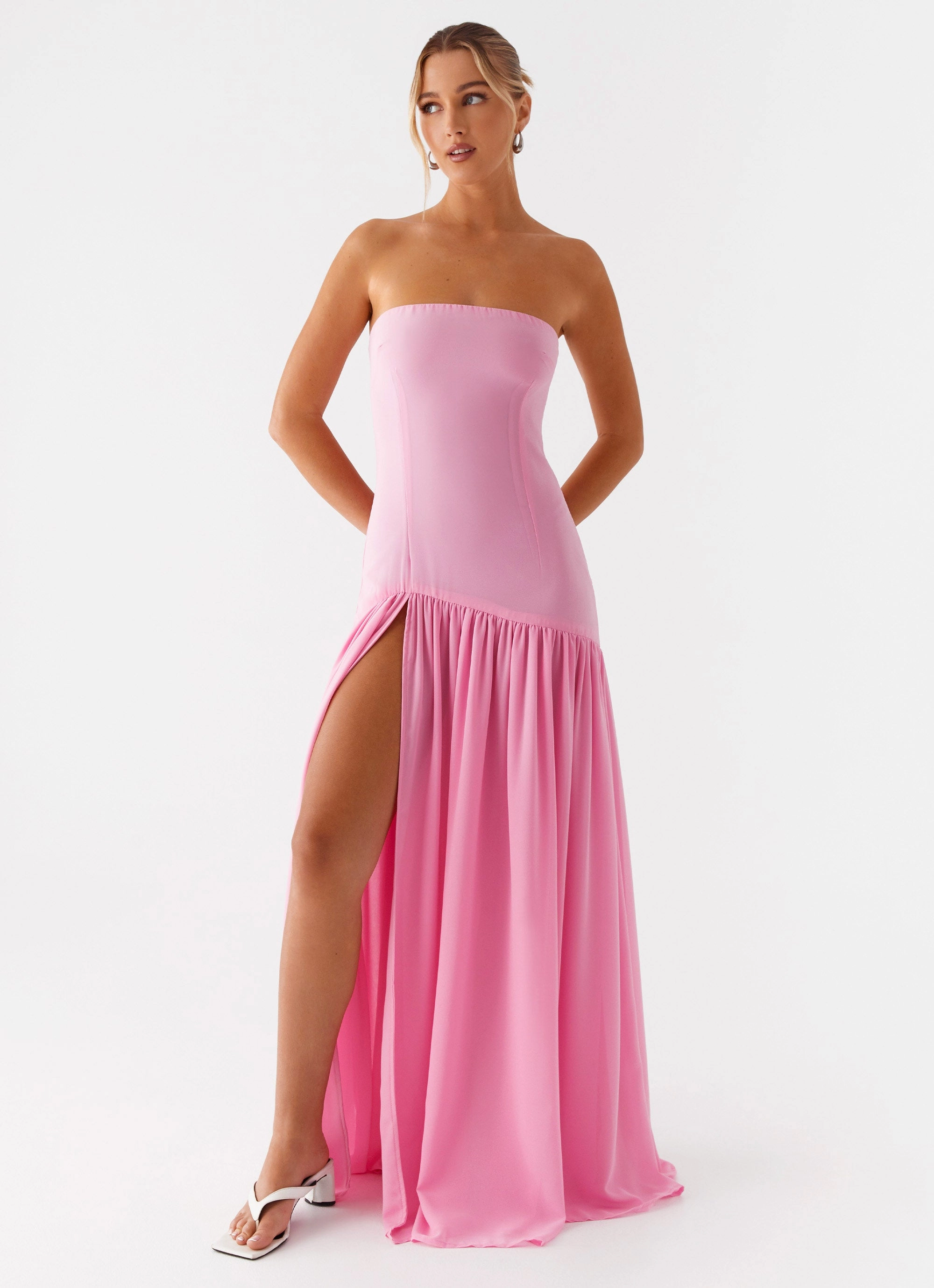 Fit For All Eden Strapless Maxi Dress - Pink
