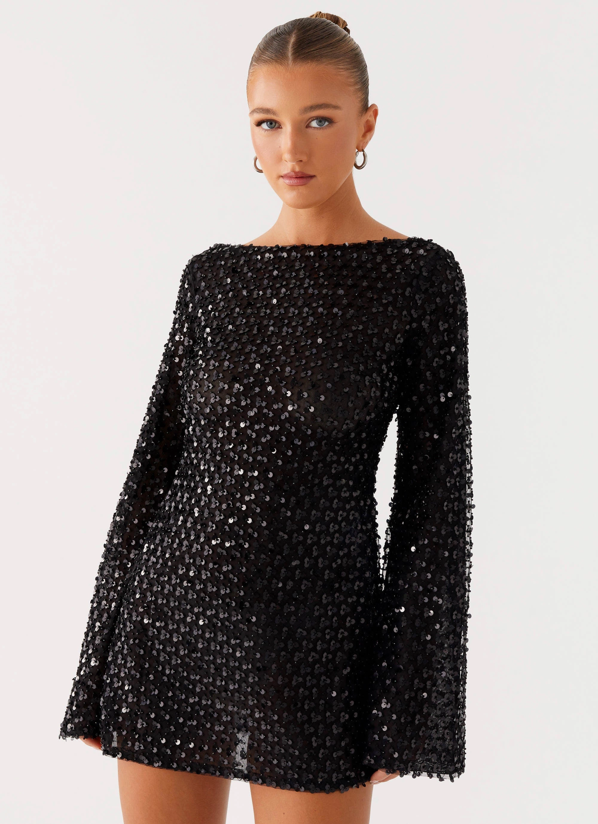 ReinforcedHem Edessa Sequin Mini Dress - Black