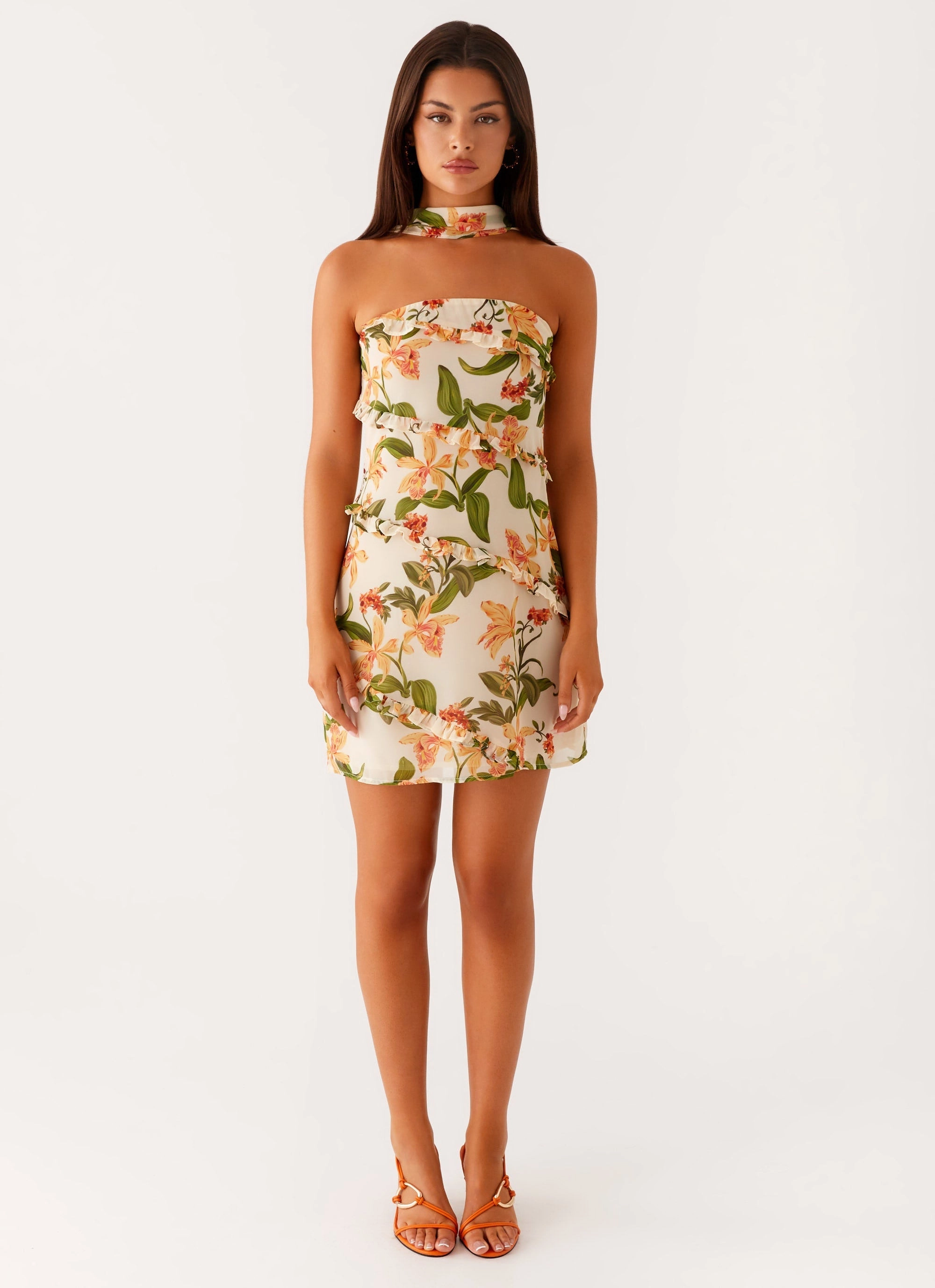 Classic Layering Edwina Strapless Mini Dress - Floral Print
