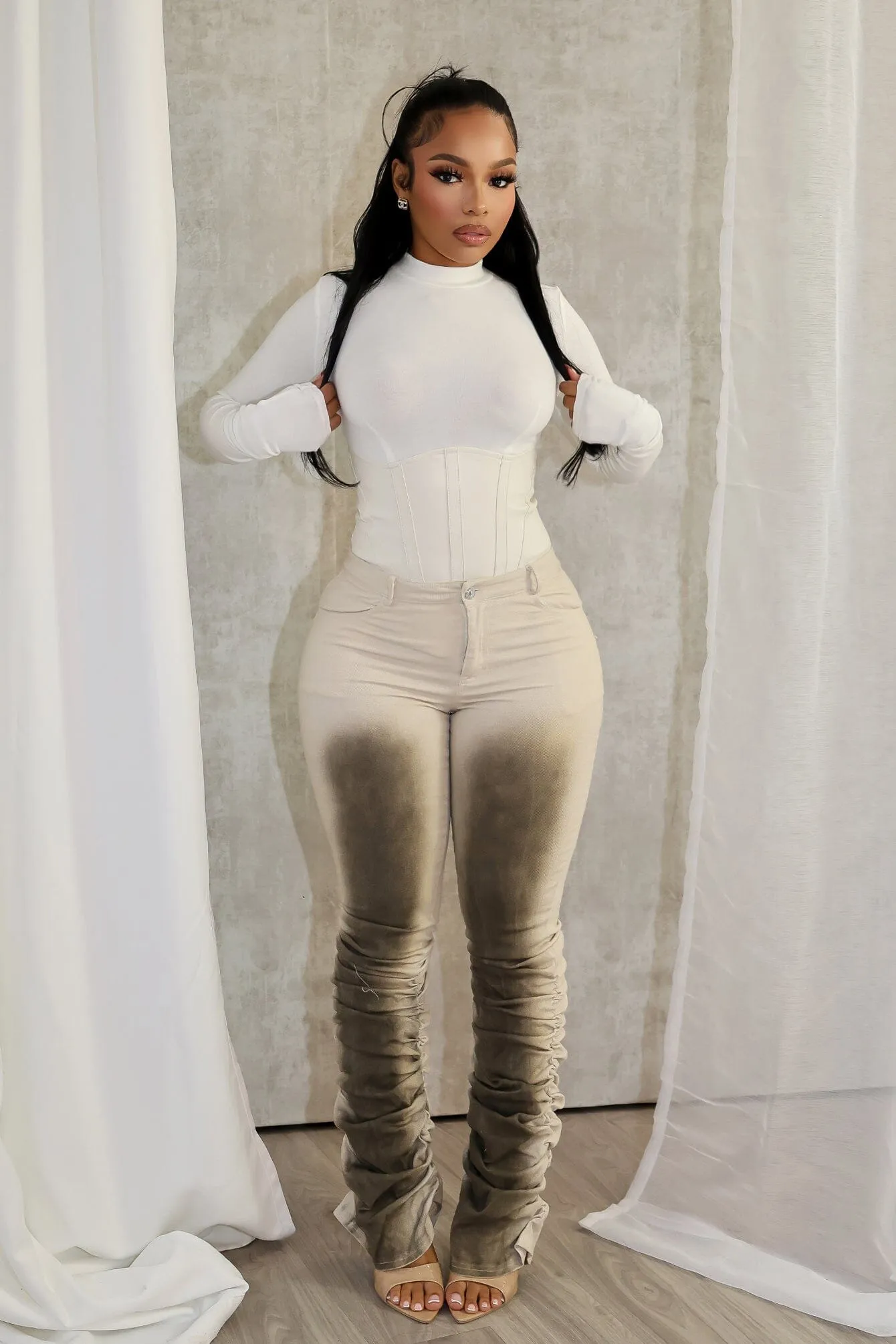 Ultimate Comfort Lisa Airbrushed Ruched Pants