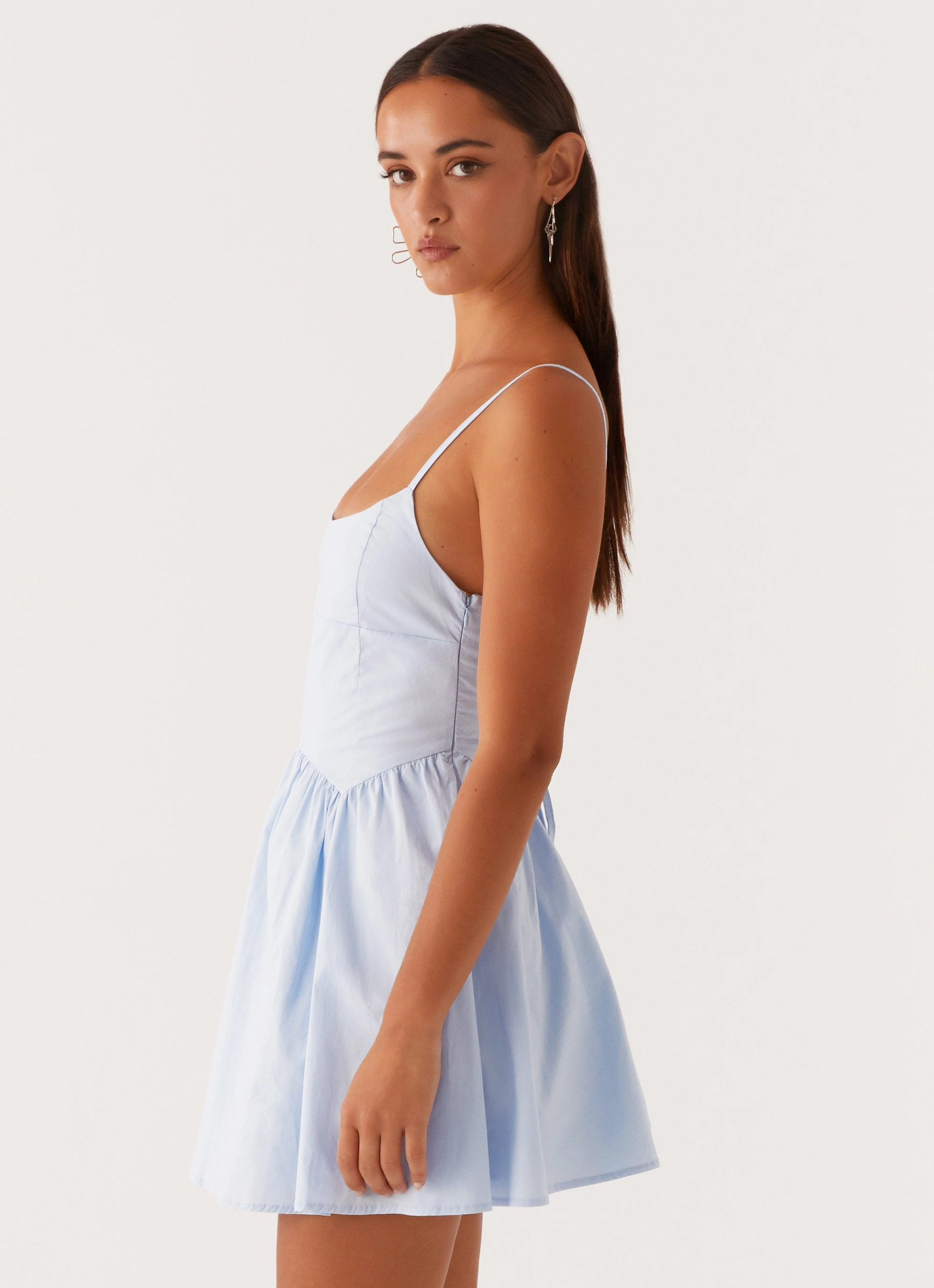 Tesoro Mio Mini Dress - Baby Blue Double Layer