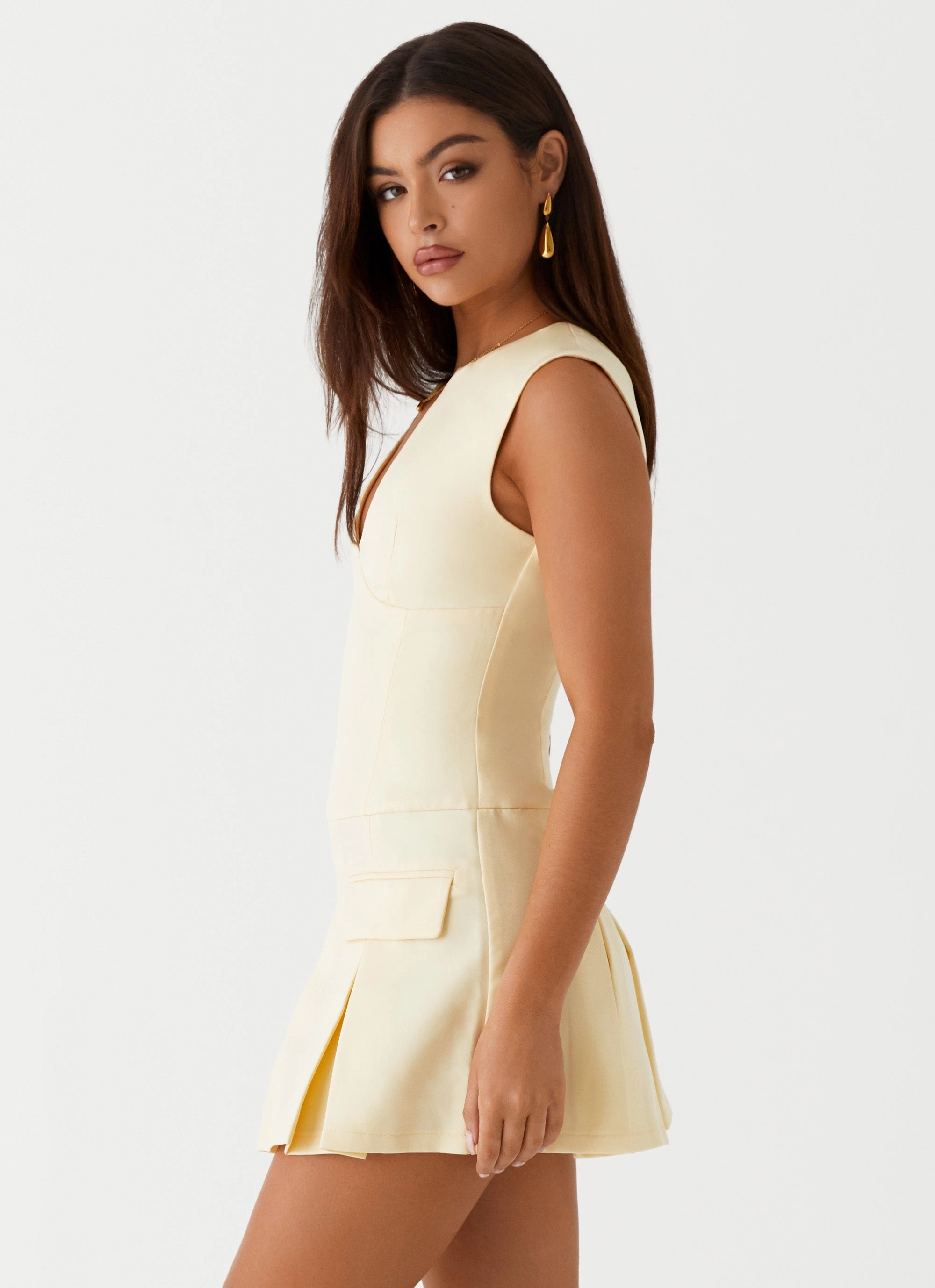 Beach Day Cassia Mini Dress - Yellow