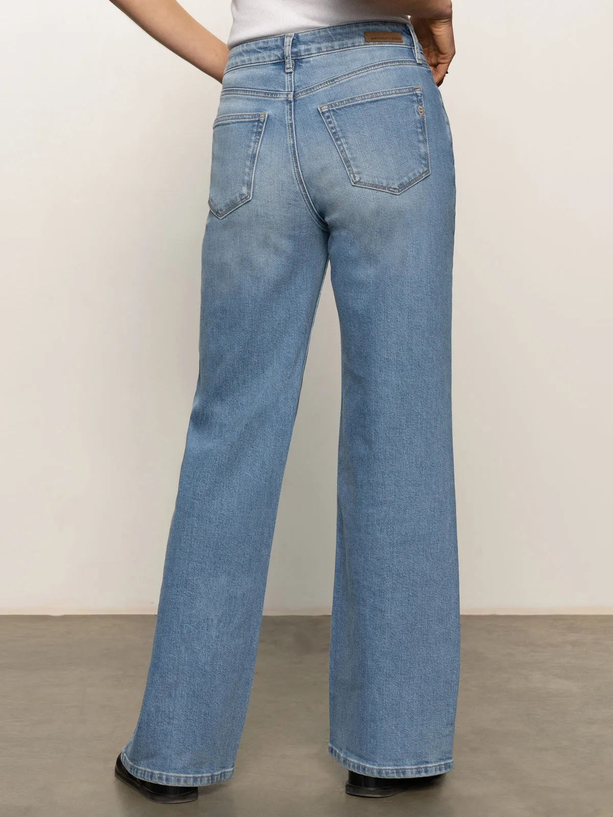 Ekara Slim Wide Semi High Rise Jeans Light Low Profile