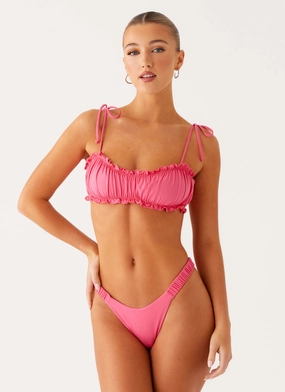 El Nido Bikini Bottoms - Pink Tumble Resistant Cut 4 Way Stretch