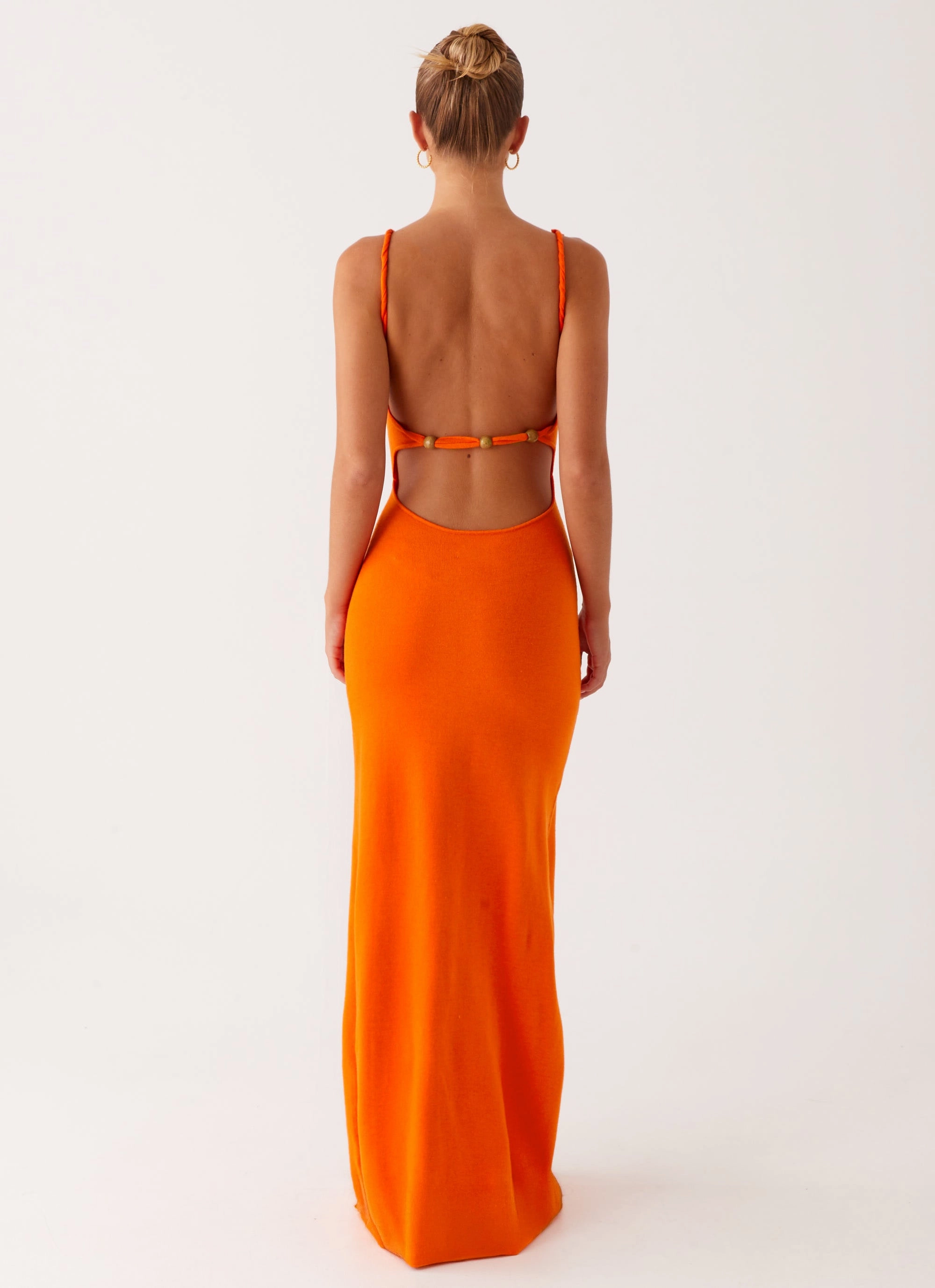 Perfect For Work Elaina Knit Maxi Dress - Orange