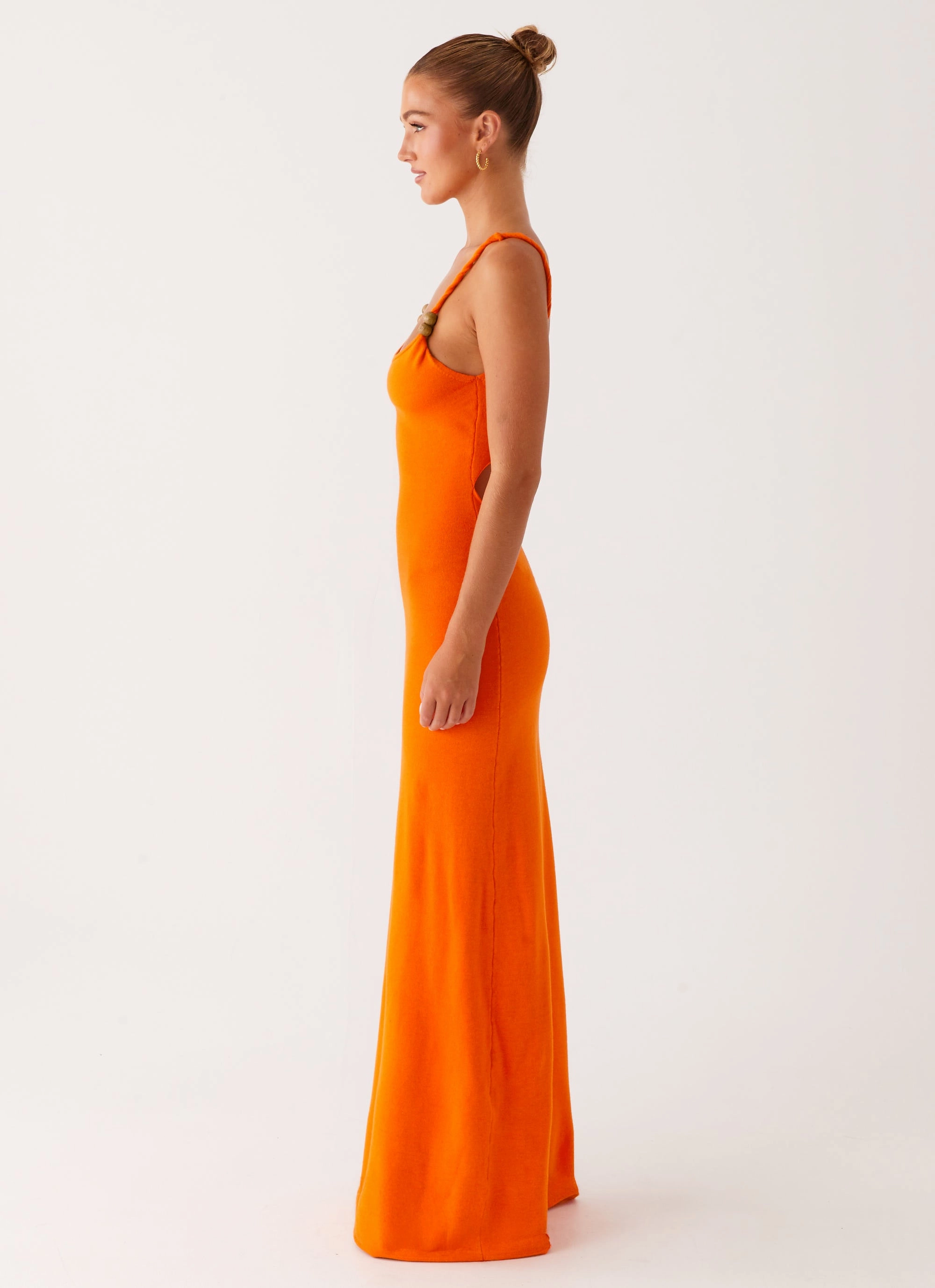 Elaina Knit Maxi Dress - Orange Chic Style Contemporary Vibe