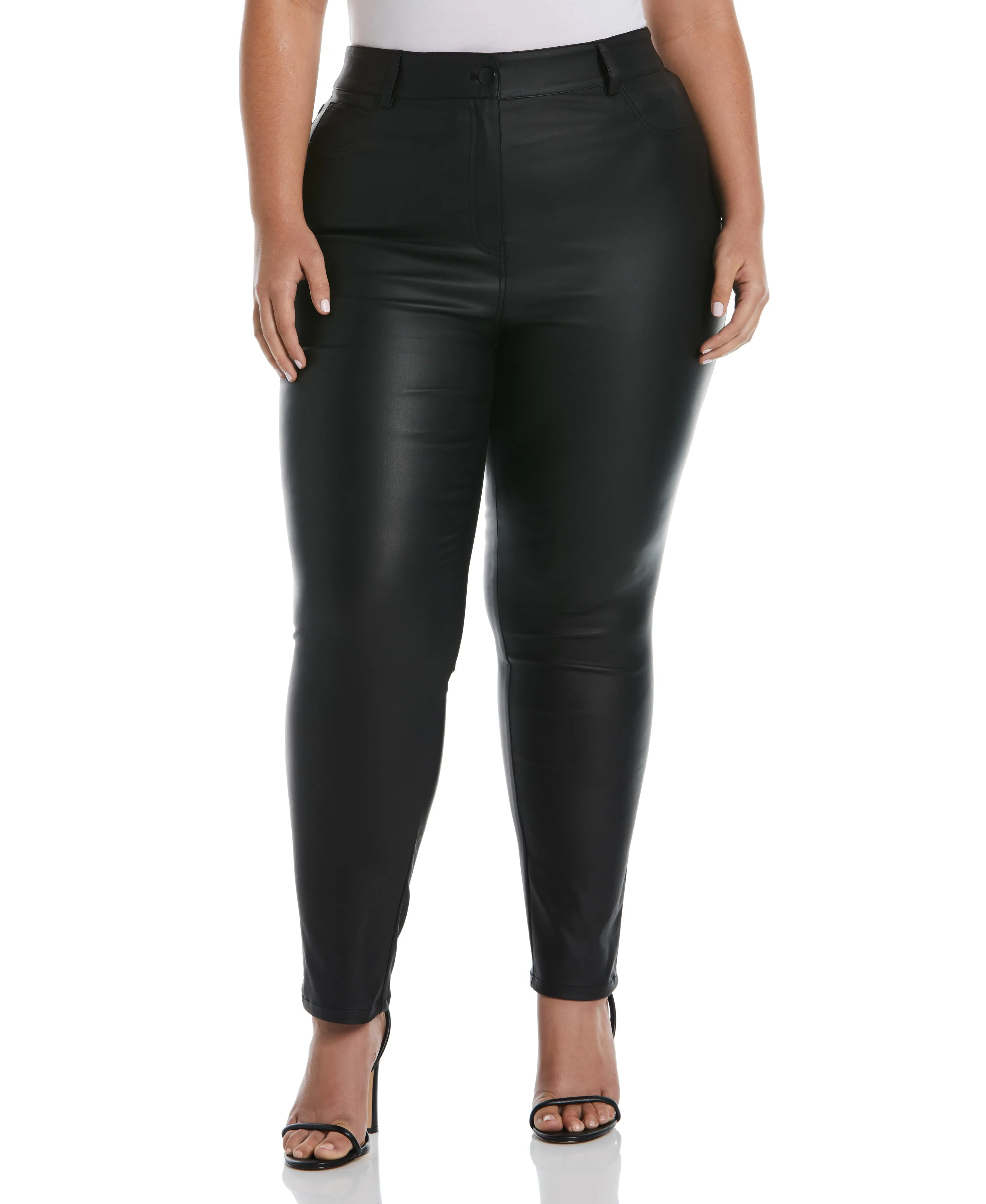 Plus Size 5-Pocket Coated Twill Pant Chic Style