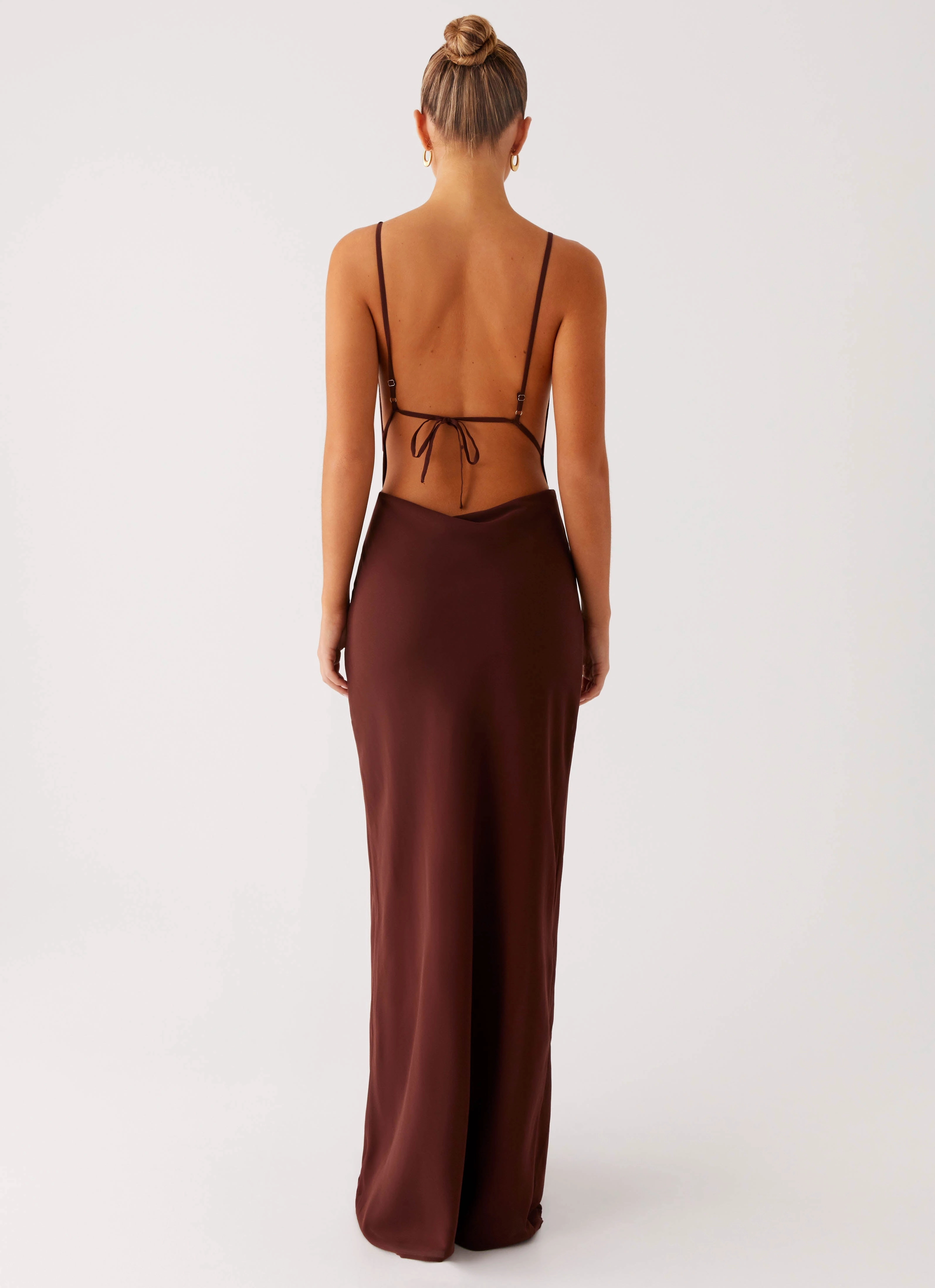 Elation Cowl Neck Maxi Dress - Chocolate Sleek Layer
