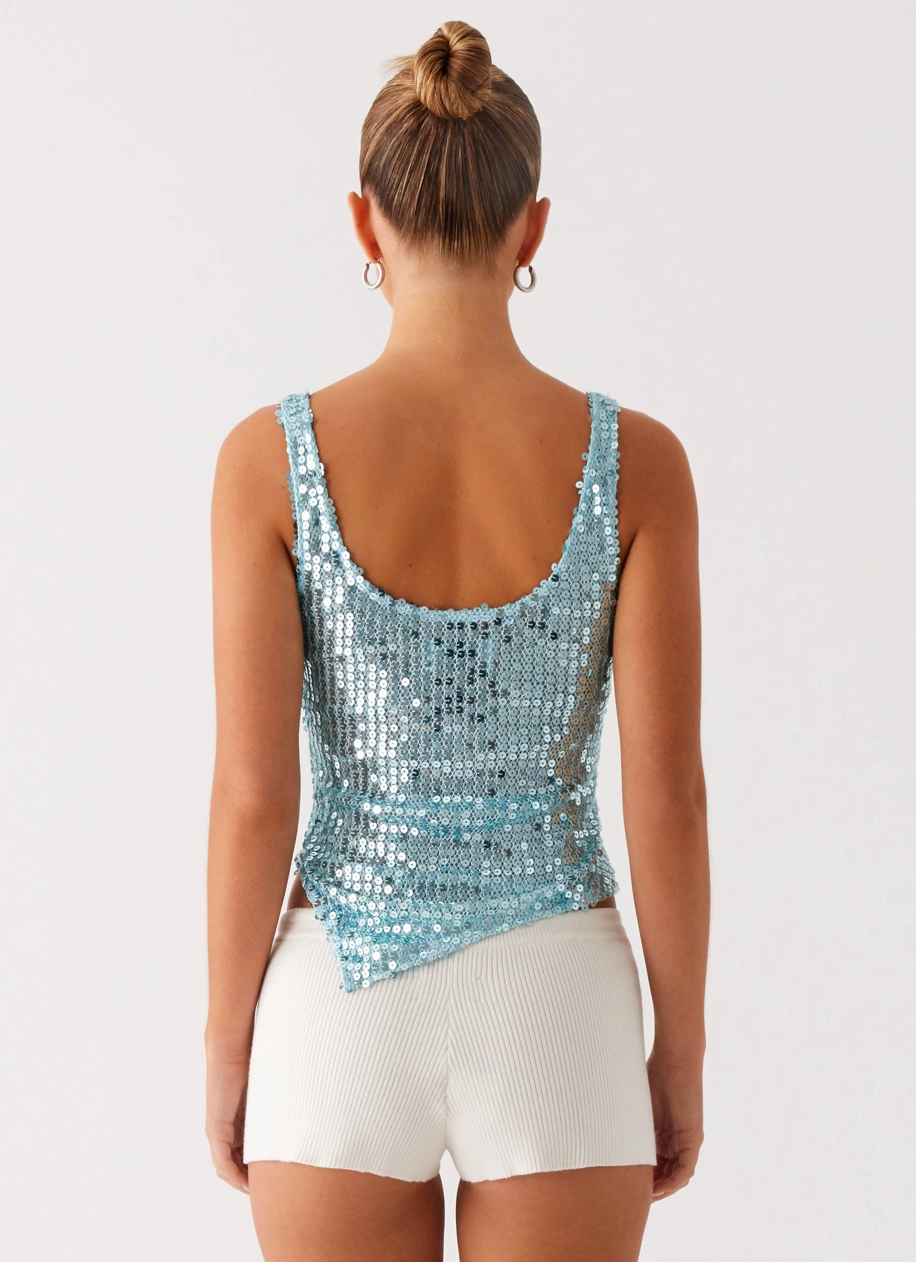Electra Sequin Tank - Turquoise Flex Fit Shoulder Construction
