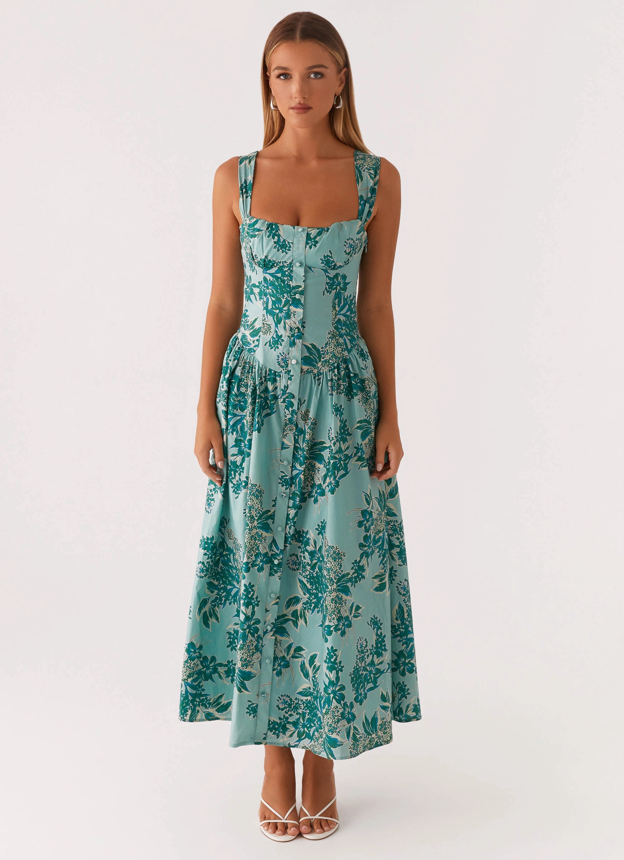 Summer Air Emmalina Midi Dress - Cloud Nine Floral